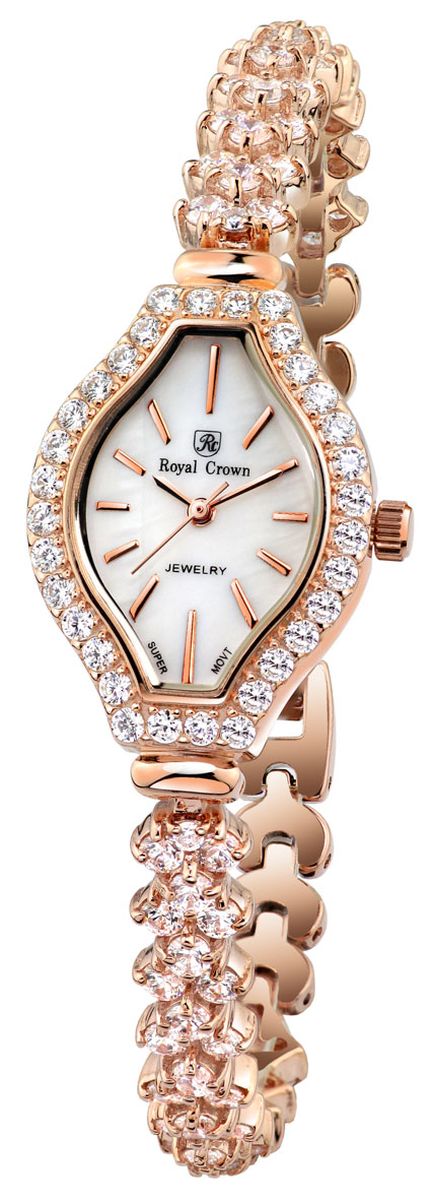 Часы наручные женские Royal Crown, цвет: золотой. 63815-RSG-563815-RSG-5 Часы наручные женские Royal Crown, цвет: золотой. 63815-RSG-563815-RSG-5Наручные кварцевые часы Royal Crown выполнены из высококачественного металла и оформлены вставками из страз. Браслет оснащен удобной металлической застежкой, которая надежно зафиксирует изделие на запястье. Часы оснащены минеральным, устойчивым к царапинам, стеклом с сапфировым напылением и задней крышкой из гипоаллергенной нержавеющей стали.
