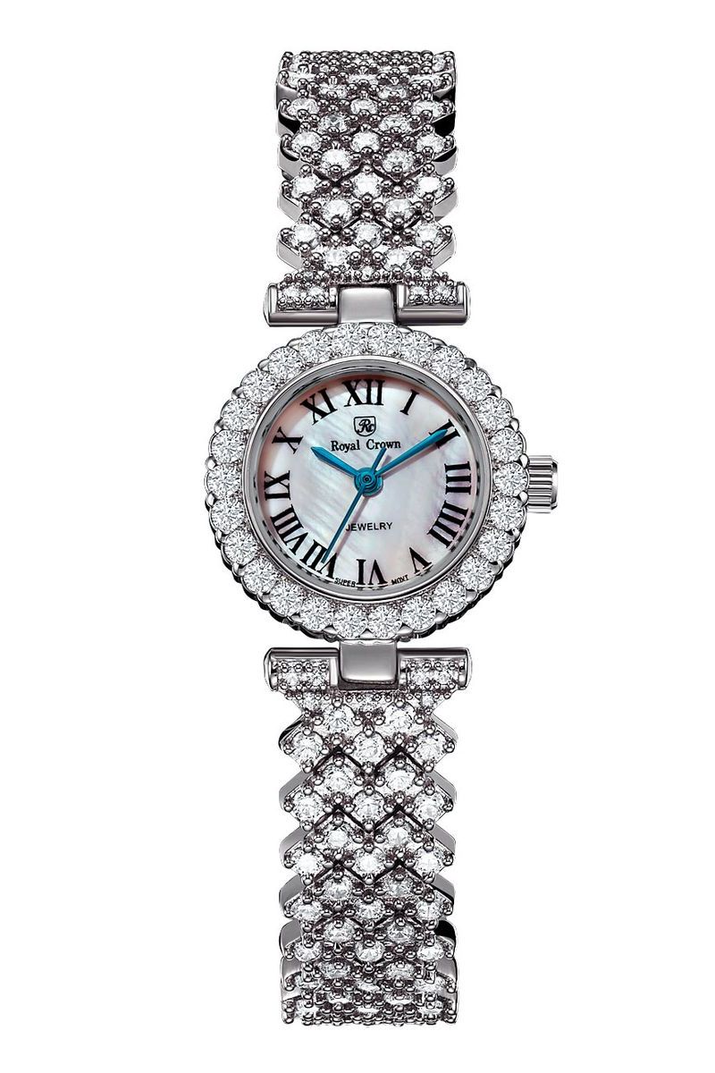 Часы наручные женские Royal Crown, цвет: серебристый. 6305-RDM-56305-RDM-5 Часы наручные женские Royal Crown, цвет: серебристый. 6305-RDM-56305-RDM-5Наручные кварцевые часы Royal Crown выполнены из высококачественного металла и оформлены вставками из страз. Браслет оснащен удобной металлической застежкой, которая надежно зафиксирует изделие на запястье. Часы оснащены минеральным, устойчивым к царапинам, стеклом с сапфировым напылением и задней крышкой из гипоаллергенной нержавеющей стали.