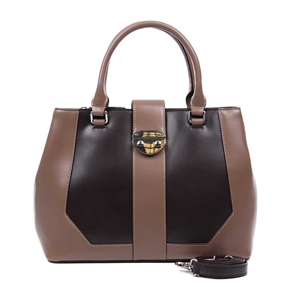 Сумка женская Leo Ventoni, цвет: коричневый. 2300443323004433-marrone/khaki Сумка женская Leo Ventoni, цвет: коричневый. 2300443323004433-marrone/khakiЭлегантная сумка от итальянского бренда Leo Ventoni выполнена из натуральной плотной кожи, которая держит форму и имеет невероятно мягкую и приятную на ощупь фактуру. Дизайнерское сочетание нежного бежевого оттенка с насыщенным фиолетовым цветом подчеркнет ваш неповторимый и женственный стиль. Сумка имеет одно вместительное отделение, которое разделено на два отсека карманом на молнии. Внутри сумки вы с легкостью сможете расположить свой сотовый телефон и другие женские мелочи с помощью удобных и вместительных карманов. Модель вмещает формат A4, в комплекте имеется изысканный наплечный ремень.