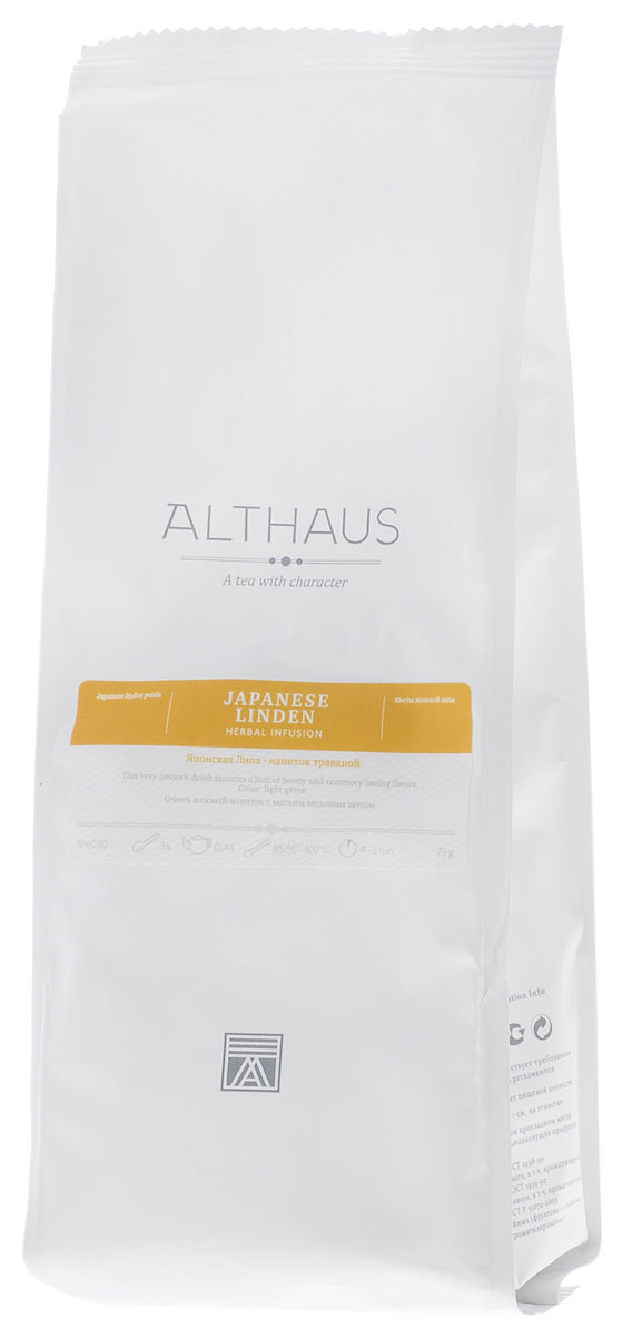 Althaus Japanese Linden травяной листовой чай, 75 гTALTHG-L00069 Althaus Japanese Linden травяной листовой чай, 75 гTALTHG-L00069Althaus Японская Липа — необычно нежный напиток из листочков и соцветий липы со сладковатым медовым вкусом и летним ароматом. Липу неслучайно называют медовым деревом, она действительно дает один из самых ценных сортов меда. Японская липа отличается от других разновидностей особо обильным цветением, оно наступает достаточно поздно и продолжается около двух недель. Пышное цветение липы — удивительное зрелище: вся древесная крона становится золотисто-солнечной, словно бы облитой медовым нектаром. Душистый и пьянящий липовый цвет раскрывается в прозрачном настое с многогранным, полным букетом и легким вяжущим оттенком. В этой композиции медово-древесная нота гармонично сочетается со сладким и теплым запахом цветущего луга и цветочной пыльцы. Липа, богатая ценными эфирными маслами, известна своими согревающими свойствами, она полезна для здоровья и обладает общеукрепляющим эффектом. Настой из липового цвета издавна использовался в народной медицине. ...