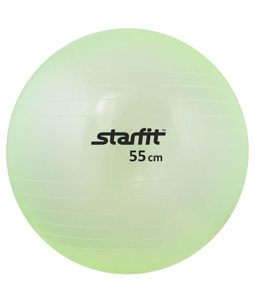Мяч гимнастический Starfit, цвет: прозрачный, зеленый, диаметр 55 смУТ-00009044 Мяч гимнастический Starfit, цвет: прозрачный, зеленый, диаметр 55 смУТ-00009044Гимнастический мяч Star Fit является универсальным тренажером для всех групп мышц, помогает развить гибкость, исправить осанку, снимает чувство усталости в спине. Предназначен для гимнастических и медицинских целей в лечебных упражнениях. Прекрасно подходит для использования в домашних условиях. Данный мяч можно использовать для реабилитации после травм и операций, восстановления после перенесенного инсульта, стимуляции и релаксации мышечных тканей, улучшения кровообращения, лечении и профилактики сколиоза, при заболеваниях или повреждениях опорно- двигательного аппарата.