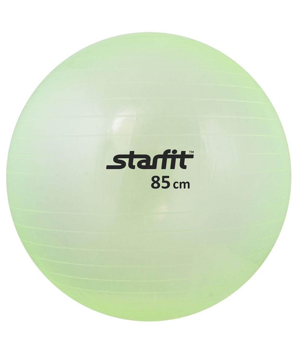 Мяч гимнастический Starfit, цвет: прозрачный, зеленый, диаметр 85 смУТ-00009047 Мяч гимнастический Starfit, цвет: прозрачный, зеленый, диаметр 85 смУТ-00009047Гимнастический мяч Star Fit является универсальным тренажером для всех групп мышц, помогает развить гибкость, исправить осанку, снимает чувство усталости в спине. Предназначен для гимнастических и медицинских целей в лечебных упражнениях. Прекрасно подходит для использования в домашних условиях. Данный мяч можно использовать для реабилитации после травм и операций, восстановления после перенесенного инсульта, стимуляции и релаксации мышечных тканей, улучшения кровообращения, лечении и профилактики сколиоза, при заболеваниях или повреждениях опорно- двигательного аппарата.