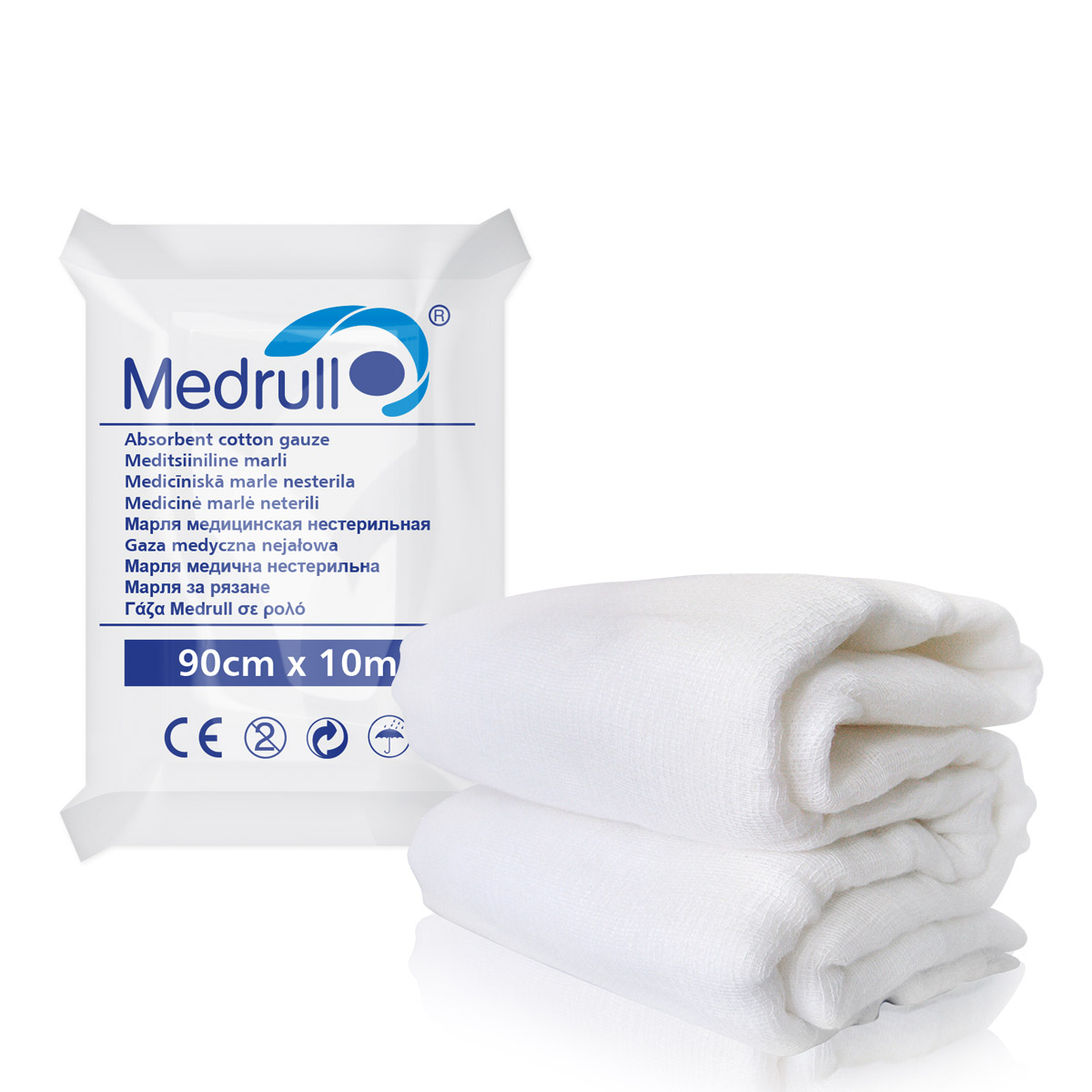Medrull Марля медицинская нестерильная Premium, 10м х 90см4742225000187 Medrull Марля медицинская нестерильная Premium, 10м х 90см4742225000187МАРЛЯ МЕДИЦИНСКАЯ НЕСТЕРИЛЬНАЯ БЕЗ ОБРАБОТАННЫХ КРАЕВ Состав 100% хлопок. Структура материала 17 ниток/см2, 13 ниток/см2. Размер 90см x 10м.