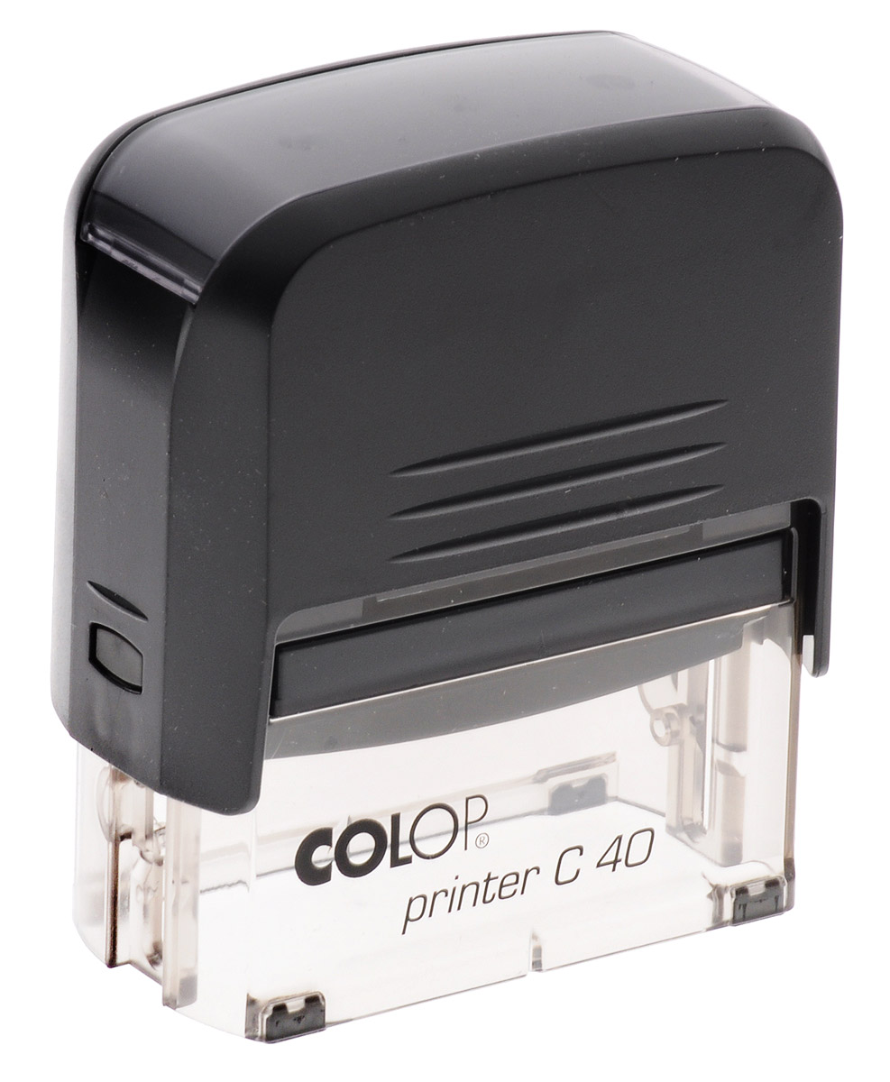 Colop Оснастка для штампа цвет черный 23 х 59 ммPrinter 40N Colop Оснастка для штампа цвет черный 23 х 59 ммPrinter 40NАвтоматическая оснастка для штампа Colop имеет новый современный, инновационный дизайн. Компактный надежный корпус из пластика с поворотным механизмом, окрашивающим текст. Абсолютно прозрачное основание для удобства размещения штампа на документах. В комплекте: оснастка, синяя сменная подушка. Размер свободного поля - 59 мм х 23 мм, сменная подушка - E/40.