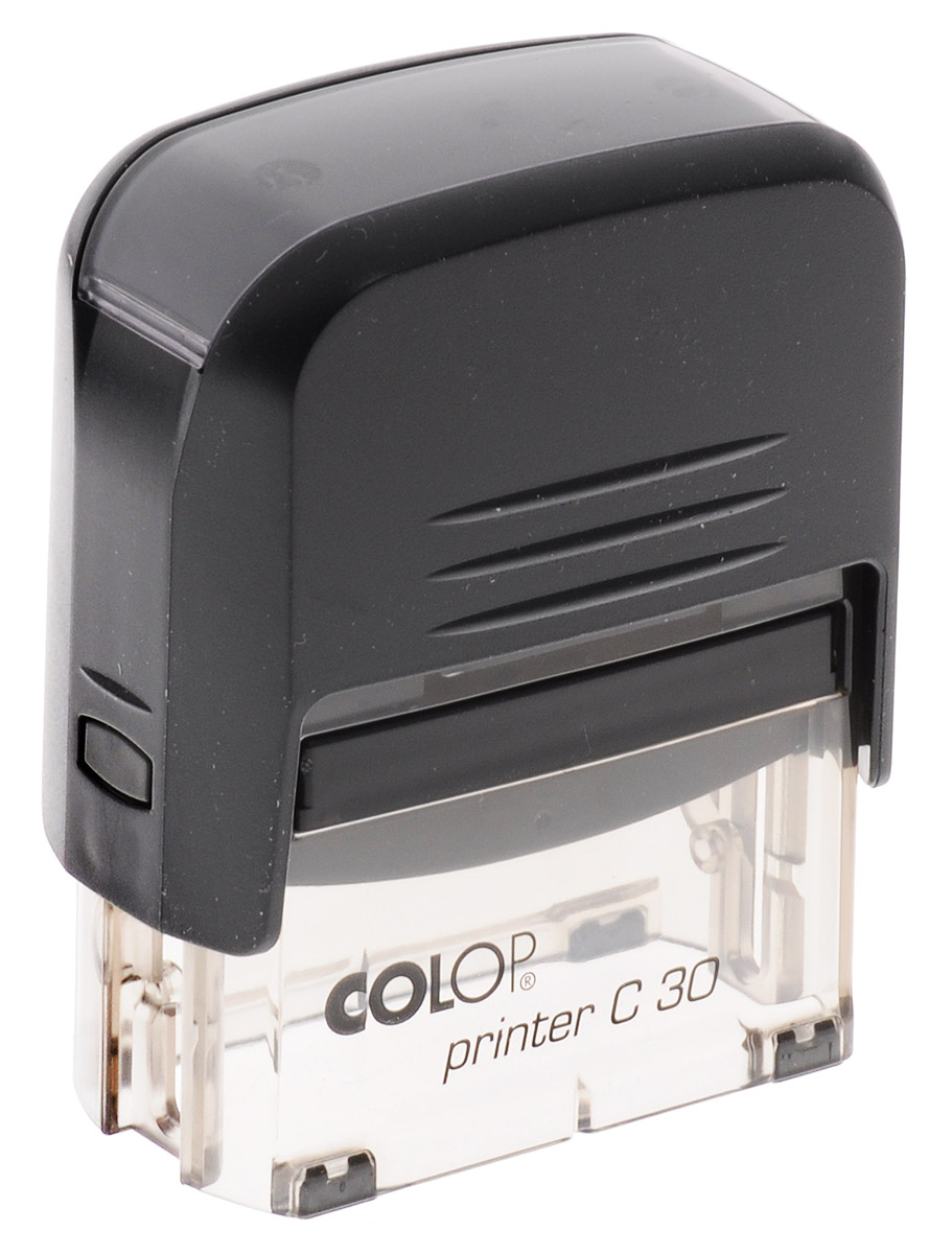 Colop Оснастка для штампа Compact 18 х 47 ммPrinter 30N Colop Оснастка для штампа Compact 18 х 47 ммPrinter 30NОснастка для штампа Colop Compact используется для самостоятельного набора и изменения текста. Крепление символов на одной ножке. Количество строк и символов в строке при использовании рамки указано в скобках. Штампы, модифицированные рамкой, могут использоваться как с рамкой, так и без. Количество строк - 5. В комплекте: оснастка, синяя сменная подушка С10894.