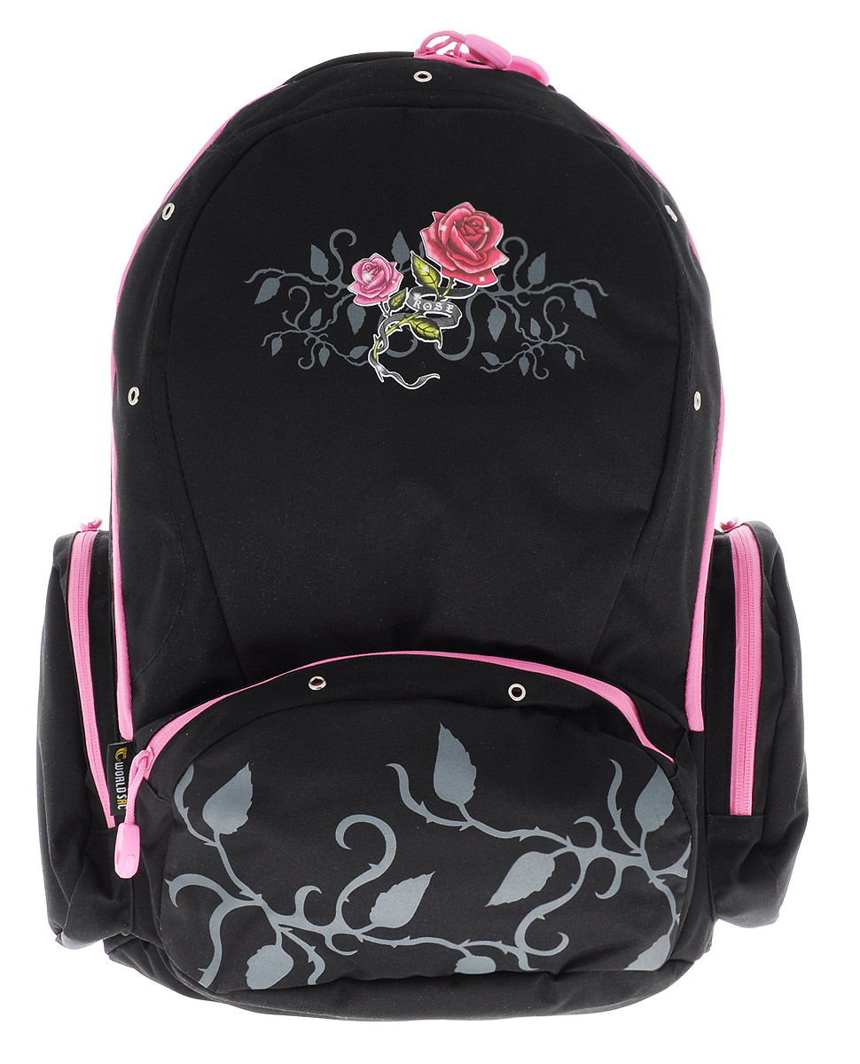 Tiger Enterprise Рюкзак детский Rose8603/TG_черный, розовый Tiger Enterprise Рюкзак детский Rose8603/TG_черный, розовыйУдобный детский рюкзак Tiger Enterprise Rose - это красивый и стильный рюкзак, который подойдет всем, кто хочет разнообразить свои школьные будни. Благодаря анатомической рельефной спинке, повторяющей контур спины и двум эргономичным плечевым ремням, длина которых регулируется, у ребенка не возникнут проблемы с позвоночником. Рюкзак выполнен из качественного и прочного материала. Рюкзак имеет одно основное отделение, которое закрывается на застежку-молнию с двумя бегунками. Внутри отделения расположен вместительный накладной карман на резинке и небольшой пришивной кармашек на молнии. По бокам рюкзака расположены два накладных кармана на молниях, на лицевой стороне - вместительный карман на молнии. Изделие оснащено удобной ручкой для переноски в руках и петлей для подвешивания. Детский рюкзак Tiger Enterprise Rose станет незаменимым спутником вашего ребенка в походах за знаниями.