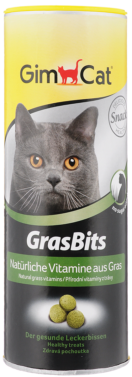 Лакомство для кошек GimCat GrasBits, с травой, 425 г417080 Лакомство для кошек GimCat GrasBits, с травой, 425 г417080Лакомство для кошек GimCat GrasBits - исключительно вкусное лакомство с высоким содержанием натуральной травы. Трава - это поставщик питательных и активных веществ, таких как аминокислоты, минералы, микроэлементы и витамины. В качестве источника натуральных витаминов таблетки GrasBits поддержат здоровье и прекрасное самочувствие вашей кошки на всех стадиях ее жизни. Витаминизированные лакомства GrasBits - не только прекрасная замена натуральной травы, но и необходимая ежедневная добавка к питанию вашей кошки. Ни одна кошка не сможет сопротивляться аромату GrasBits. Количество таблеток: 708 шт. Товар сертифицирован.