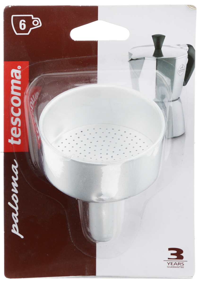 Емкость для кофе Tescoma Paloma, 6 кружек64700602 Емкость для кофе Tescoma Paloma, 6 кружек64700602Емкость для кофе Tescoma Paloma изготовлена из гигиенически безопасного алюминия (EN 601). Используется для кофеварки Tescoma Paloma соответствующего размера. Нельзя мыть в посудомоечной машине.