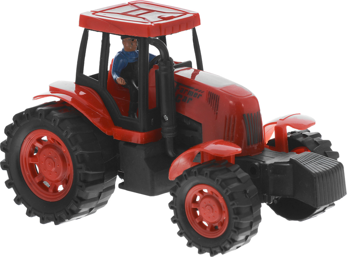 Junfa Toys Трактор инерционный цвет красный798-A11_красный Junfa Toys Трактор инерционный цвет красный798-A11_красныйИнерционный трактор Junfa Toys станет отличным подарком на любой праздник. Игрушка выполнена из прочных и безопасных для ребенка материалов. Пластиковые колеса хорошо прокручиваются без какого-либо торможения и проскальзывания. В кабине трактора сидит тракторист. Трактор оснащен инерционным механизмом, что сделает игру еще интереснее. Чтобы он самостоятельно поехал вперед, поставьте его на ровную поверхность, слегка подтолкните вперед или назад, а затем отпустите, и он сам поедет в том же направлении. Порадуйте своего ребенка такой замечательной игрушкой.