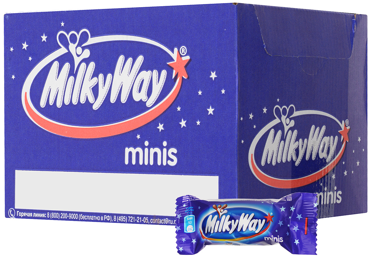 Milky Way minis шоколадный батончик, 1 кг79015013 Milky Way minis шоколадный батончик, 1 кг79015013Milky Way minis - конфеты, состоящие из нуги, которая намного легче молока. Молочный шоколад, которым покрыт Milky Way, делает вкус конфет незабываемо нежным. Порадуйте юных сладкоежек, купите им Milky Way, а они обязательно с вами поделятся.