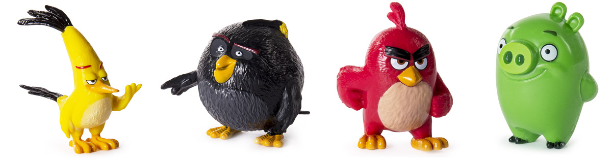 Angry Birds Набор фигурок 4 шт90509 Angry Birds Набор фигурок 4 шт90509Набор фигурок Angry Birds включает в себя четырех героев популярнейшей во всем мире компьютерной игры Angry Birds (Red, Chuck, Bomb, The Pigs)! Такой подарок оценят не только дети, но и вполне взрослые люди, ведь обаянию сердитых птичек и зеленых поросят подвластны люди самых разных возрастов. Фигурки выполнены из пластика и очень тщательно детализированы. Они очень ярко и точно отражают характеры героев и их эмоции. Каждый персонаж представлен в нескольких вариантах мимики и поз. Соберите всю коллекцию смешных персонажей!