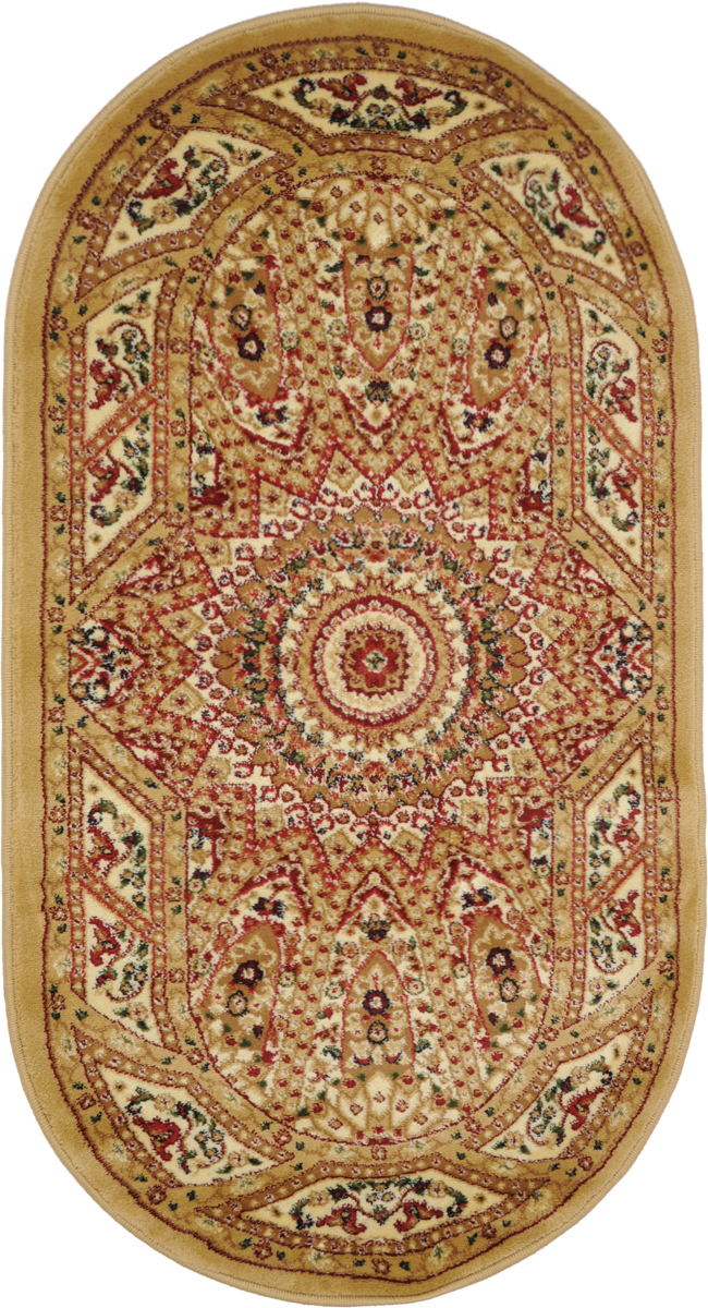 Ковер Kamalak Tekstil, овальный, 80 x 150 см. УК-0233УК-0233 Ковер Kamalak Tekstil, овальный, 80 x 150 см. УК-0233УК-0233Ковер Kamalak Tekstil изготовлен из прочного синтетического материала heat-set, улучшенного варианта полипропилена (эта нить получается в результате его дополнительной обработки). Полипропилен износостоек, нетоксичен, не впитывает влагу, не провоцирует аллергию. Структура волокна в полипропиленовых коврах гладкая, поэтому грязь не будет въедаться и скапливаться на ворсе. Практичный и износоустойчивый ворс не истирается и не накапливает статическое электричество. Ковер обладает хорошими показателями теплостойкости и шумоизоляции. Оригинальный рисунок позволит гармонично оформить интерьер комнаты, гостиной или прихожей. За счет невысокого ворса ковер легко чистить. При надлежащем уходе синтетический ковер прослужит долго, не утратив ни яркости узора, ни блеска ворса, ни упругости. Самый простой способ избавить изделие от грязи - пропылесосить его с обеих сторон (лицевой и изнаночной). Влажная уборка с применением шампуней и...