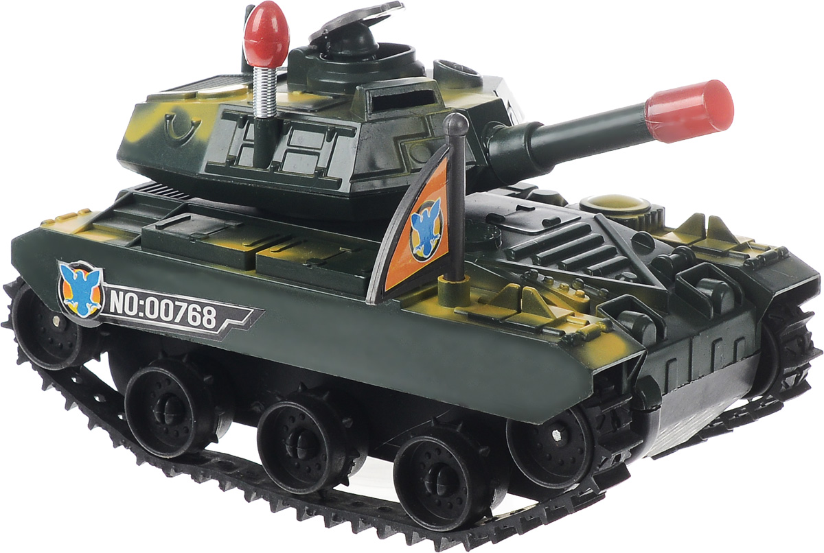 ABtoys ТанкC-00174(C-00041) ABtoys ТанкC-00174(C-00041)Танк ABtoys обязательно привлечет внимание вашего ребенка. При включении игрушки танк начинает движение вперед, при этом дуло пушки светится, а танкист на башне выглядывает из люка и прячется обратно. Главная особенность танка заключается в том, при наезде на наклонное препятствие танк переворачивается, встает на гусеницы и продолжает движение. Малыш проведет с этой игрушкой много увлекательных часов, разыгрывая различные ситуации. Ваш ребенок будет в восторге от такого подарка! Для работы игрушки необходимы 3 батарейки типа АА напряжением 1,5V (не входят в комплект).