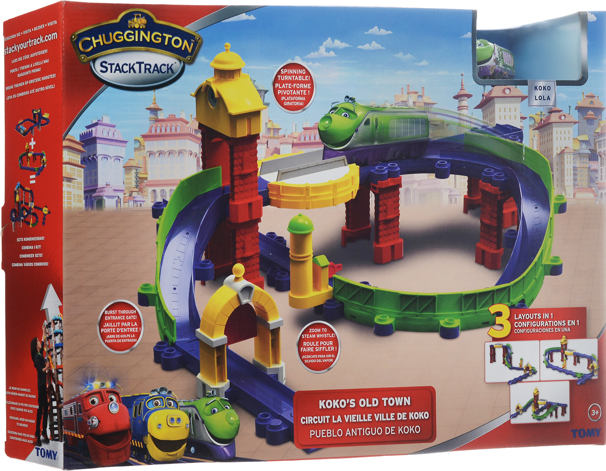 Chuggington игровой набор Старый городLC54223 Chuggington игровой набор Старый городLC54223Яркий игровой набор Chuggington Старый город, несомненно, привлечет внимание вашего ребенка и не позволит ему скучать. Набор включает в себя элементы для сборки трека, опоры для создания уровней, башня с часами, вращающаяся платформа, арка с воротами и паровозик Коко. Элементы легко соединяются между собой. Ребенок сможет создавать разные модификации трека. Коко - бесстрашная паровозик-девочка, стилизованная под поезд Евростар. Она быстрее всех, во всем Чаггингтоне не найти паровозик, который бы умел так быстро перевозить грузы. Правда, Коко еще учится в школе юных паровозиков, и поэтому иногда совершает ошибки. У нее есть глаза и носик, а так же очаровательная улыбка. На вагончике имеются детализированные окошки, двери и люки. Впереди и сзади находятся специальные элементы для крепления с другими вагончиками. Ваш ребенок будет часами играть с набором, придумывая разные истории и проигрывая любимые моменты из мультфильма. Порадуйте его таким...