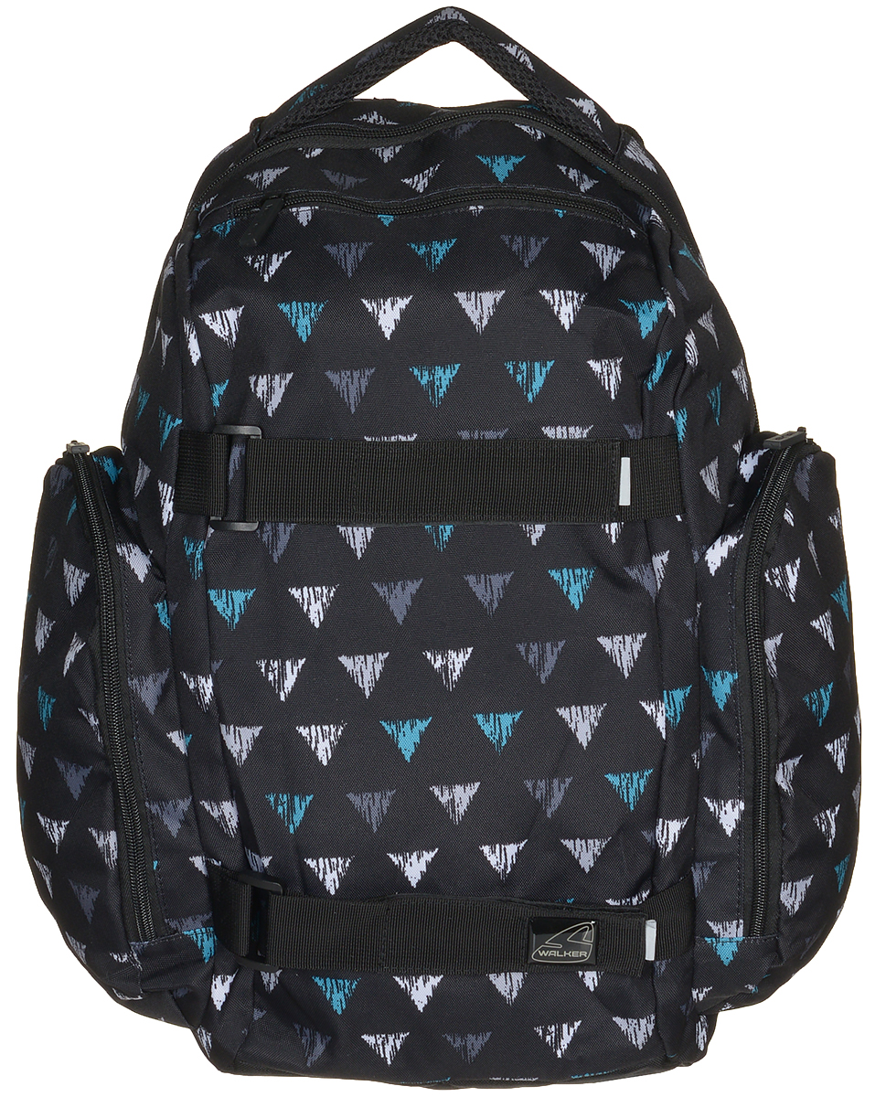 Walker Рюкзак детский Delta Classic Twisted Triangles42365/123, 42365-123 Walker Рюкзак детский Delta Classic Twisted Triangles42365/123, 42365-123Рюкзак Walker Delta Classic Twisted Triangles - это современный многофункциональный молодежный рюкзак, который выполнен из прочного износостойкого материала высокого качества. Рюкзак имеет одно основное отделение, закрывающиеся на молнию с двумя бегунками. Внутри отделения находится большой мягкий карман для планшета или ноутбука и открытый карман на резинке. Карманы фиксируются хлястиком на липучке. По бокам рюкзака расположены глубокие накладные карманы на молниях. В верхней части рюкзака имеется небольшой дополнительный карман, закрывающийся на молнию. Лицевая часть дополнена двумя ремнями на липучках. Рюкзак оснащен удобной текстильной ручкой для переноски и петлей для подвешивания. Уплотненная спинка и лямки помогают лучше распределить нагрузку и сохранить форму рюкзака независимо от его наполнения. Грудное крепление предусмотрено для фиксации лямок на плечах. Мягкие широкие лямки позволяют легко и быстро отрегулировать рюкзак в соответствии с ростом.