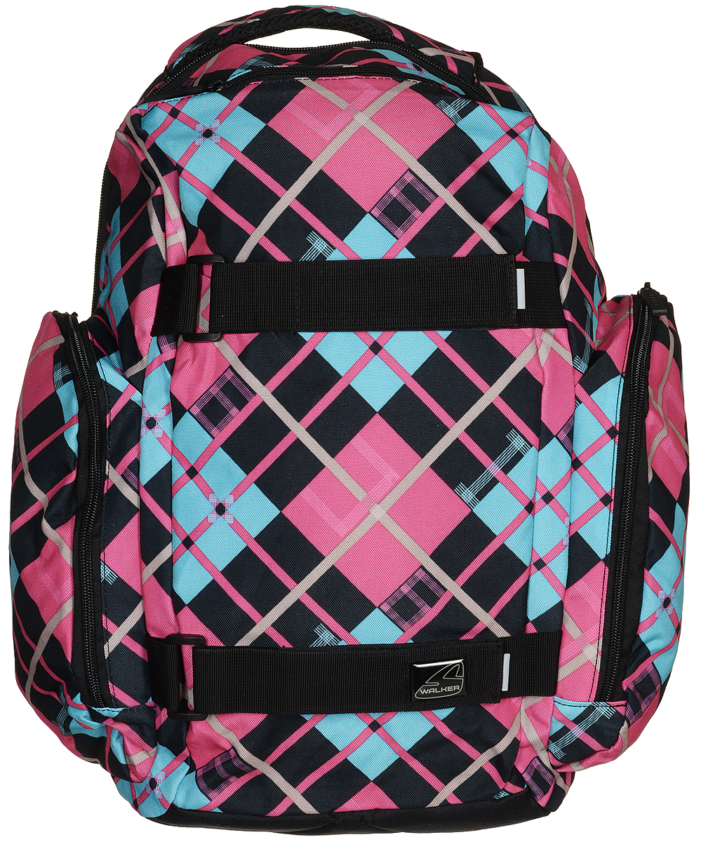 Walker Рюкзак детский Delta Classic Crazy Checked42365/120 Walker Рюкзак детский Delta Classic Crazy Checked42365/120Рюкзак Walker Delta Classic Crazy Checked - это современный многофункциональный молодежный рюкзак, который выполнен из прочного износостойкого материала высокого качества. Рюкзак имеет одно основное отделение, закрывающееся на молнию с двумя бегунками. Внутри отделения находится большой мягкий карман для планшета или ноутбука и открытый карман на резинке. Карманы фиксируются хлястиком на липучке. По бокам рюкзака расположены глубокие накладные карманы на молниях. В верхней части рюкзака имеется небольшой дополнительный карман, закрывающийся на молнию. Лицевая часть дополнена двумя ремнями на липучках. Рюкзак оснащен удобной текстильной ручкой для переноски и петлей для подвешивания. Уплотненная спинка и лямки помогают лучше распределить нагрузку и сохранить форму рюкзака независимо от его наполнения. Грудное крепление предусмотрено для фиксации лямок на плечах. Мягкие широкие лямки позволяют легко и быстро отрегулировать рюкзак в соответствии с ростом.