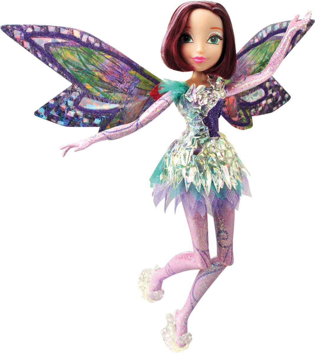 Winx Club Кукла Тайникс TecnaIW01311500_ Tecna Winx Club Кукла Тайникс TecnaIW01311500_ TecnaКукла Winx Club Тайникс Tecna по-настоящему обрадует юных любительниц популярного мультсериала. Удивительный наряд и чудесная обувь, подвижные руки и ноги, шикарные волосы, съёмные крылышки, пластиковый элемент для платья, стильная расчёска - все это понравится всем поклонницам фей. Текна родом с планеты Зенит. Она очень умна и прилежна, поэтому магия дается ей легко. Фея с детства очень увлечена высокими технологиями и не расстается со своим мини-компьютером. Вместе с куклой Текной в комплект входят съёмные крылышки,которые светятся и порхают с помощью простого механического рычажка совсем как у любимой героини, пластиковый элемент для платья, стильная расчёска. Потребуется 1 батарейка CR2032.(входит в комплект).