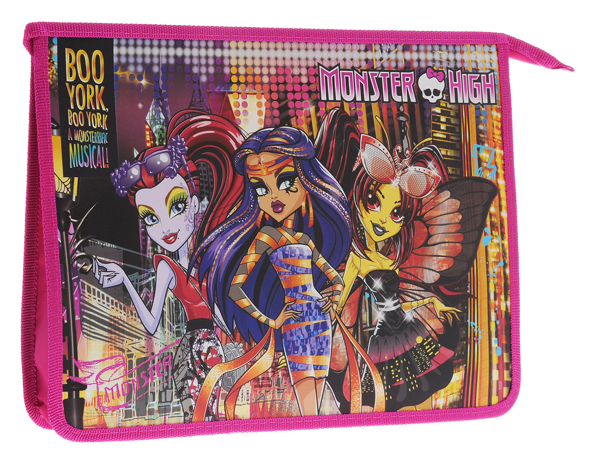 Centrum Папка Monster High 8715387153 Centrum Папка Monster High 8715387153Папка Centrum Monster High предназначена для хранения различных бумаг формата А4, а также школьных тетрадей и письменных принадлежностей. Папка оформлена яркими изображениями героинь мультфильма Monster High. Изготовлена из прочного пластика и надежно закрывается на застежку-молнию. Папка практична в использовании и надежно сохранит ваши бумаги и сбережет их от повреждений, пыли и влаги. Не рекомендуется детям до 3-х лет.
