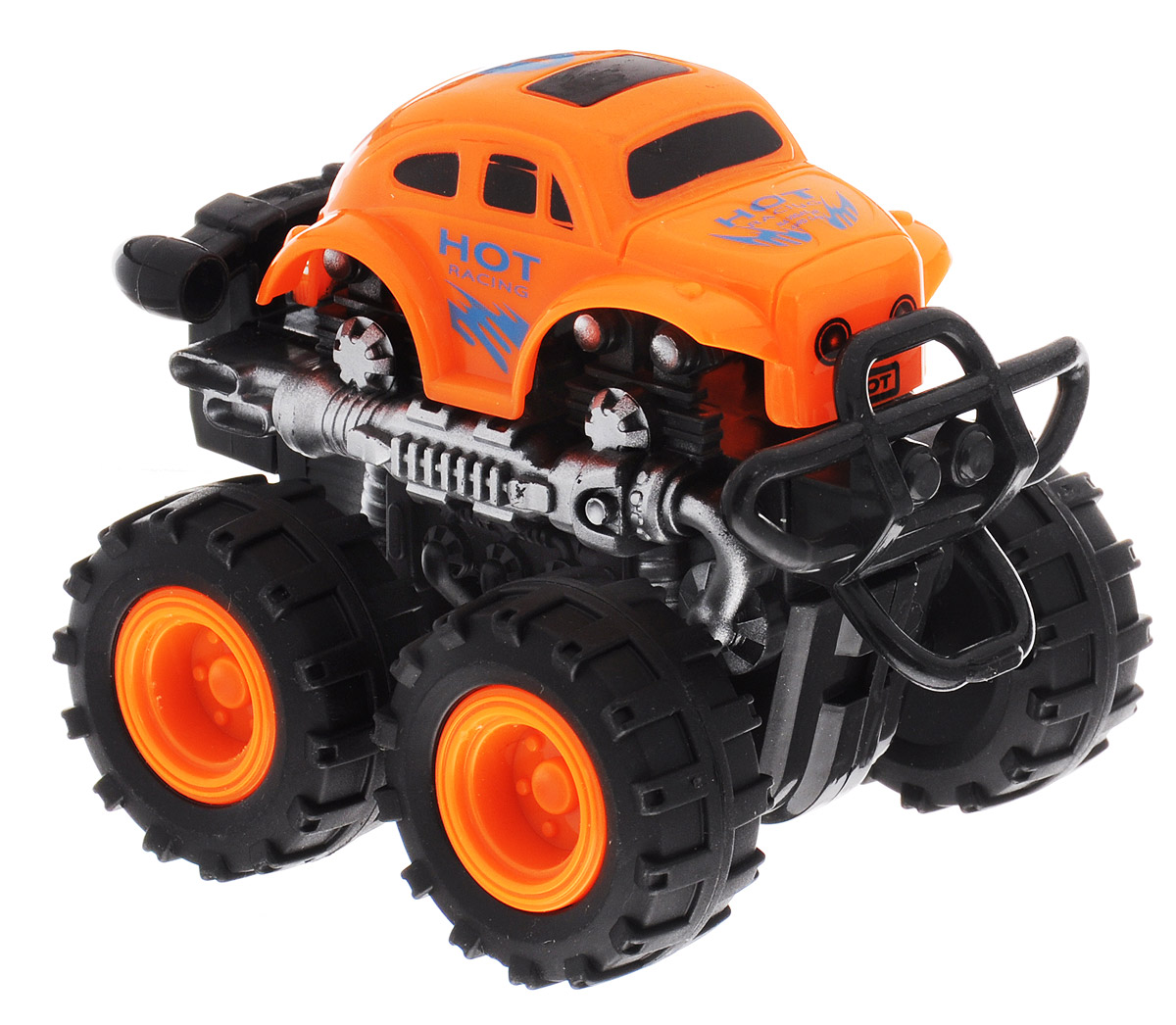 Big Motors Машинка инерционная 4 WD цвет оранжевый806B_оранжевый Big Motors Машинка инерционная 4 WD цвет оранжевый806B_оранжевыйИнерционная машинка Big Motors 4WD станет любимой игрушкой вашего малыша. Игрушка представляет собой внедорожник с большими колесами. Машинка оснащена инерционным механизмом. Достаточно немного подтолкнуть машинку вперед или назад, а затем отпустить, и она сама поедет в ту же сторону. Ваш ребенок будет увлеченно играть с этой машинкой, придумывая различные истории. Порадуйте его таким замечательным подарком!