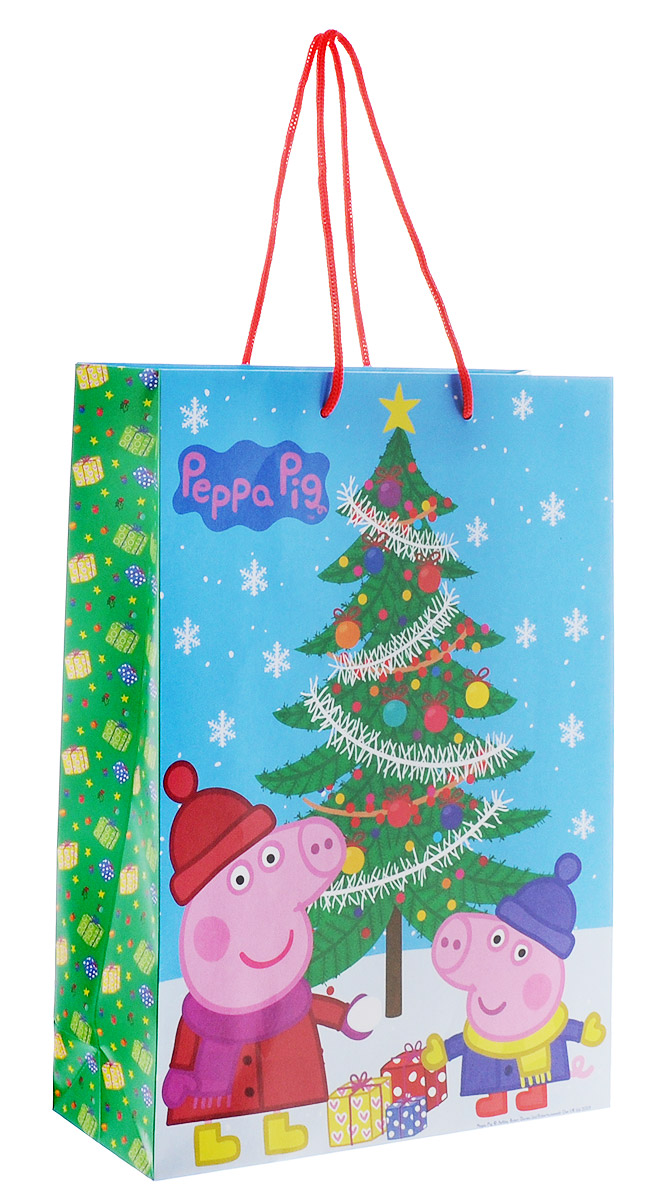 Peppa Pig Пакет подарочный Пеппа зимой 35 х 25 х 9 см28844 Peppa Pig Пакет подарочный Пеппа зимой 35 х 25 х 9 см28844Подарочный пакет Peppa Pig Пеппа зимой выполнен из плотной бумаги и оформлен ярким красочным изображением в виде свинки Пеппы и Джорджа. Дно изделия укреплено плотным картоном, который позволяет сохранить форму пакета и исключает возможность деформации дна под тяжестью подарка. Для удобной переноски у пакета имеются две текстильные ручки. Подарок, преподнесенный в оригинальной упаковке, всегда будет самым эффектным и запоминающимся. Окружите близких людей вниманием и заботой, вручив презент в нарядном, праздничном оформлении.