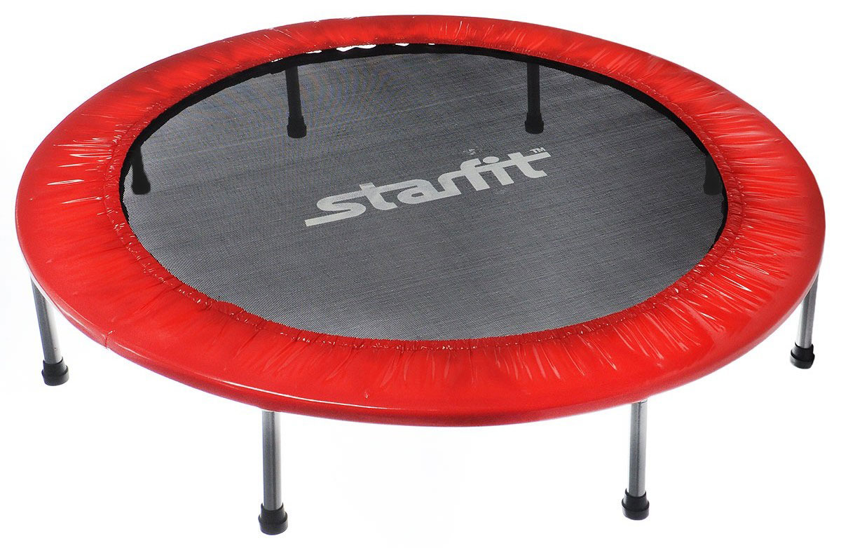 Батут Starfit, цвет: красный, черный, серый, диаметр 127 смУТ-00008875 Батут Starfit, цвет: красный, черный, серый, диаметр 127 смУТ-00008875Батут Star Fit предназначен для тренировок детей и взрослых. Его можно использовать как на улице, так и в помещении. На батуте можно прыгать, кувыркаться, играть, проводить спортивные состязания, экстремальные шоу и многое другое. Основная задача батута - физическое развитие, нагрузки, укрепление различных групп мышц, гармоничное развитие всего организма. Для занятий на батуте можно использовать дополнительный инвентарь: гантели, скакалку. Все это поможет разнообразить комплекс упражнений и достичь оптимального результата. А поскольку придется прилагать значительные усилия, чтобы скоординировать движения и сохранить равновесие, будьте уверены, что ни одна мышца тела не останется неохваченной. Защитные колпачки на ножках батута съемные. Занятия на батуте способствуют укреплению не только всех без исключения групп мышц, но и помогают развивать гибкость, а также сжигают немало лишних калорий! Диаметр батута: 127 см. Количество ножек: 8. Высота...
