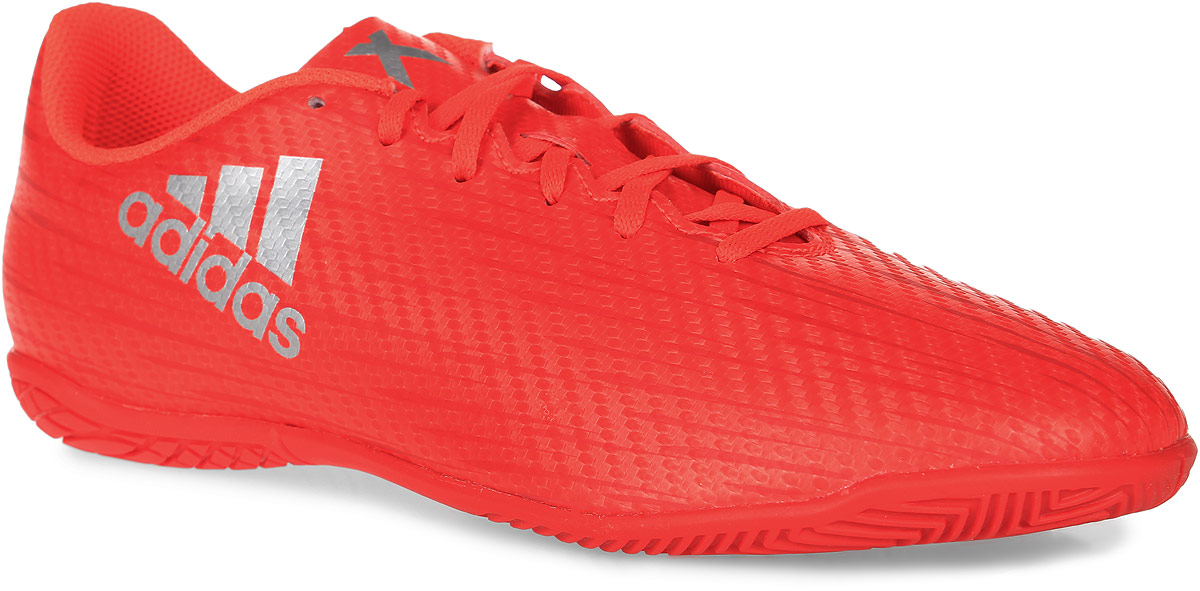 Бутсы зальные детские Adidas X 16.4 IN J, цвет: оранжевый. S75693. Размер 5,5 (37)S75693 Бутсы зальные детские Adidas X 16.4 IN J, цвет: оранжевый. S75693. Размер 5,5 (37)S75693Бутсы зальные детские Adidas X 16.4 IN J предназначены для игры в футбол в зале на высоких скоростях. Легкий верх Chaos Feel из искусственной кожи обеспечивает необходимую поддержку стопы, лучший контроль мяча и надежную посадку. Модель имеет удобную шнуровку. Резиновая подошва Chaos с рельефом предназначена для идеального сцепления с гладкими полированными поверхностями. Внутренний материал и стелька изготовлены из дышащего текстиля. Играй молниеносно, вноси хаос и устанавливай свои правила игры. Стань тем, кто изменит все.