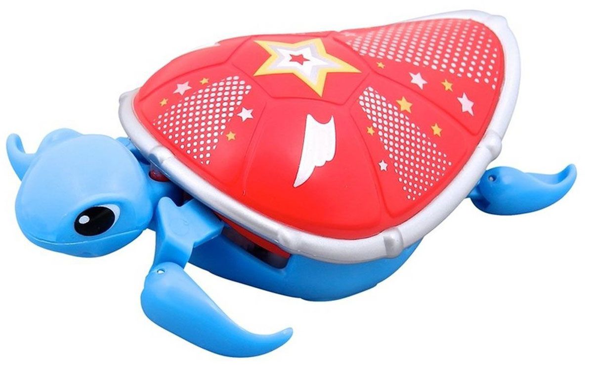 Moose Интерактивная игрушка Черепашка цвет синий красный28253/ast28181(28252,28253,28254,28255) Moose Интерактивная игрушка Черепашка цвет синий красный28253/ast28181(28252,28253,28254,28255)Интерактивная игрушка Moose Черепашка без сомнения заинтригует детей, которые очень любят животных. Игрушка выполнена из прочных материалов и обладает интересным окрасом. От своих живых собратьев черепашка отличается яркой расцветкой. Голова и ласты выкрашены в синий цвет, а ее красный панцирь украшен белыми звездочками. На брюшке черепахи находится кнопка для включения - выключения игрушки. Питомец отлично ползает по суше, а так же плавает в воде. При движении черепашка передвигает ластами и шевелит головой словно настоящая. Купание с таким питомцем обязательно вызовет у ребенка неподдельный восторг, даже нелюбимое занятие как мытье головы пройдет незамеченным. Для работы понадобится батарейка типа ААА (в комплект не входит).