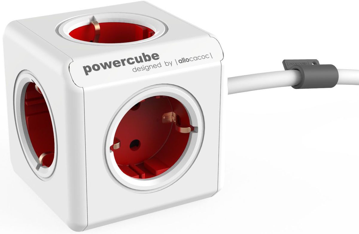Allocacoc PowerCube Extended, Red сетевой разветвитель1300RD/DEEXPC Allocacoc PowerCube Extended, Red сетевой разветвитель1300RD/DEEXPCAllocacoc PowerCube Extended - сетевой разветвитель со стильным дизайном, который включает в себя кабель и пять розеток. Данная версия PowerCube, оснащенная креплением, может быть установлена в любом месте: на столе, на стене, под столешницей и т.д.