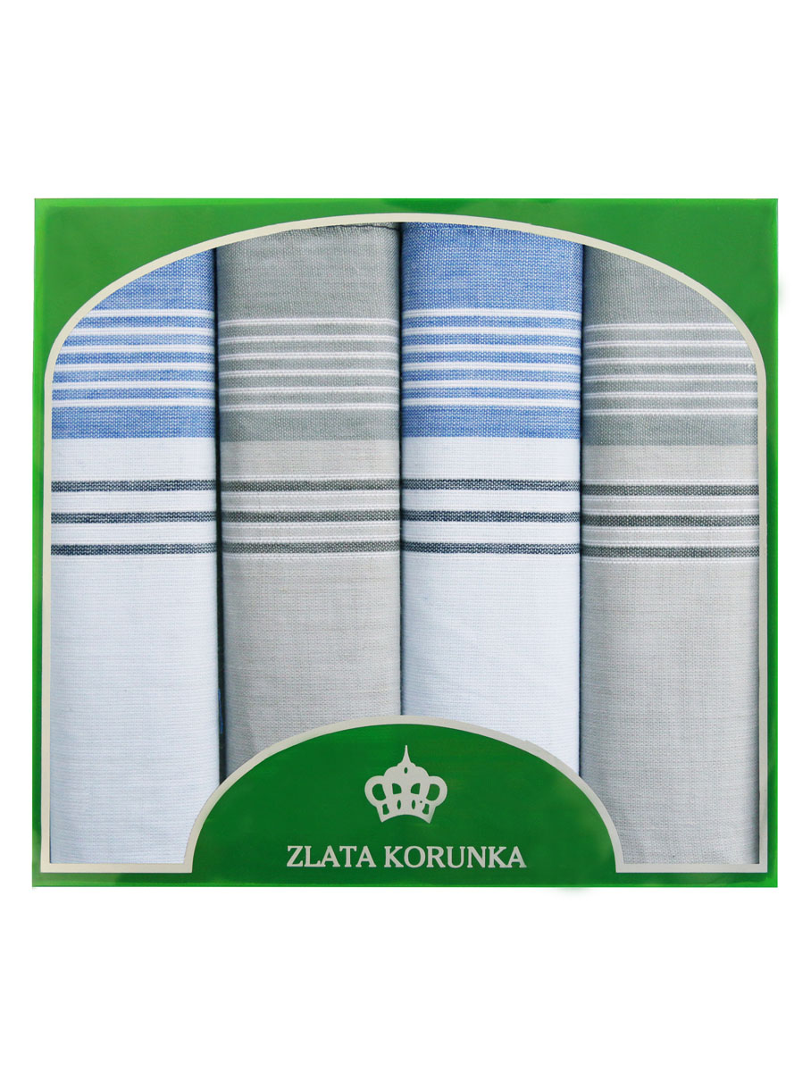 Платок носовой мужской Zlata Korunka, цвет: белый, голубой, светло-серый. 71419-4. Размер 34 х 34 см, 4 шт71419-4 Платок носовой мужской Zlata Korunka, цвет: белый, голубой, светло-серый. 71419-4. Размер 34 х 34 см, 4 шт71419-4Носовой платок Zlata Korunka изготовлен из высококачественного натурального хлопка, благодаря чему приятен в использовании, хорошо стирается, не садится и отлично впитывает влагу. Практичный носовой платок будет незаменим в повседневной жизни любого современного человека. Такой платок послужит стильным аксессуаром и подчеркнет ваше превосходное чувство вкуса. В комплекте 4 платка.