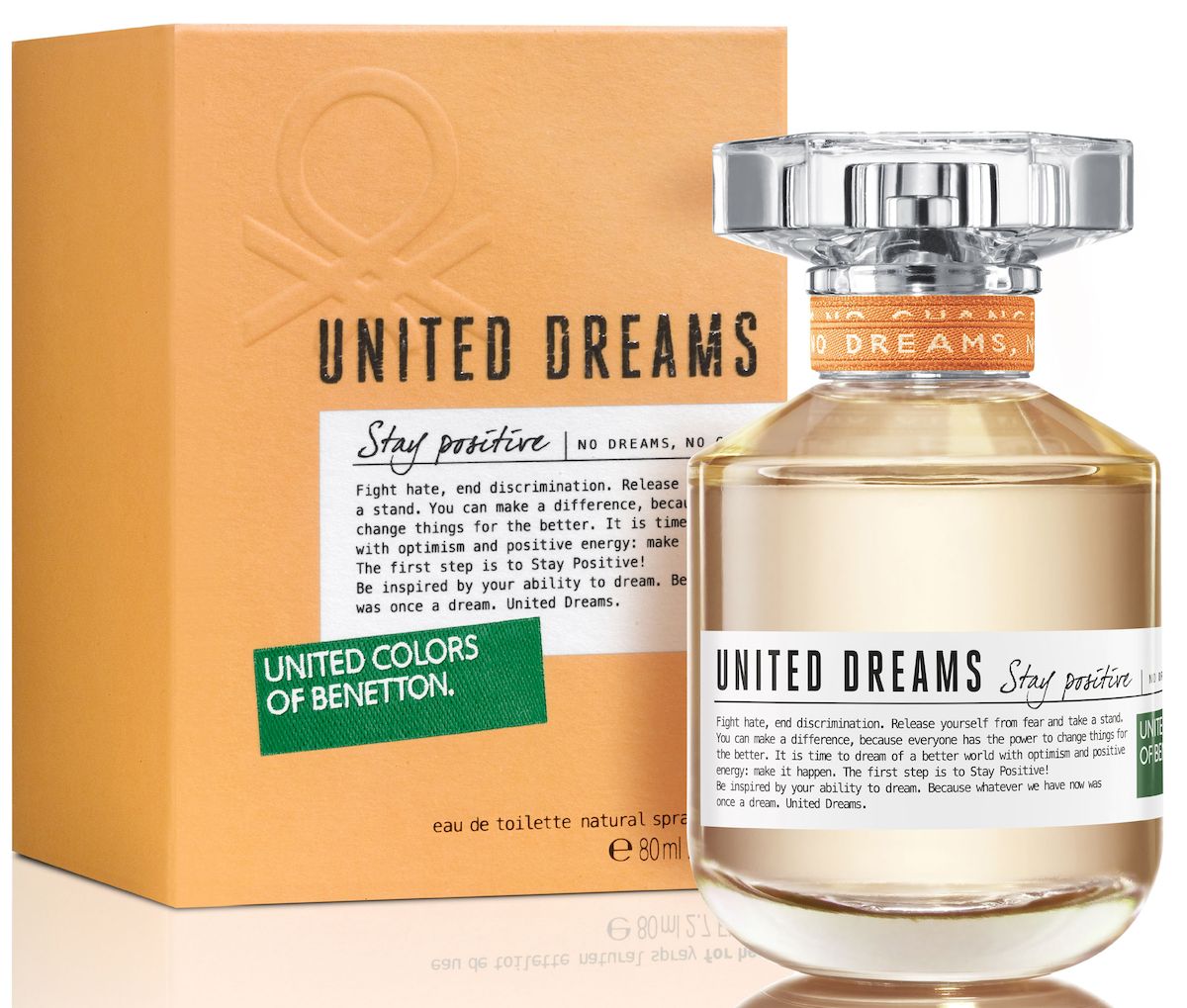 Benetton UD Stay Positive Туалетная вода, женская, 80 мл65092894 Benetton UD Stay Positive Туалетная вода, женская, 80 мл65092894Мечта изменить мир - основная идея United Dreams. Смелый призыв к действию, который бренд United Colors of Benetton выразил в своей парфюмерной коллекции. Сила общей мечты - идея, вдохновляющая мир поверить в необыкновенную силу, способную достичь невозмо