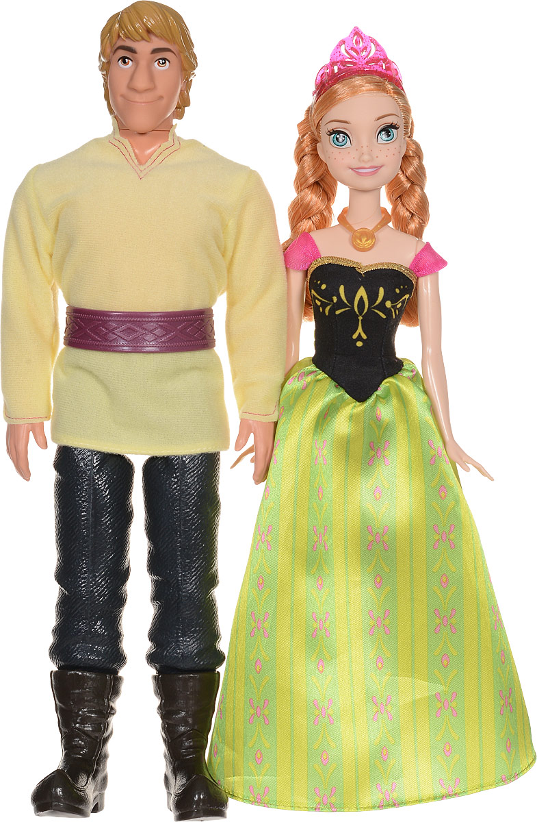 Disney Frozen Набор кукол Анна и Кристоф CMT82CMT82 Disney Frozen Набор кукол Анна и Кристоф CMT82CMT82Кристоф и Анна - очаровательная парочка диснеевских героев, которая ведет основную романтическую линию в мультфильме Холодное сердце. Замечательные куклы в красочных нарядах идеально подходят друг другу. На Анне очень красивое, утонченное платье с зеленой юбкой из узорной ткани и черным бархатным корсетом. Ее волосы заплетены в две косы и украшены сверкающей диадемой. Кристоф одет в рубаху, подпоясанную узорчатым поясом, грубые штаны и сапоги. Прекрасные рыжие волосы куклы Анны можно расплетать и расчесывать, так как они прошиты. У кукол подвижные руки, ноги и головы. Анна - принцесса выдуманного северного королевства Эренделл, а Кристоф - обычный парень, который промышляет тем, что добывает лед. Однако между героями завязалась настоящая дружба, а потом начали проявляться и более романтические чувства. Ведь Анна, несмотря на королевское происхождение, лишена высокомерия и любит общаться с простым людом. А Кристоф, к тому же, не такой уж и простой, каким кажется, он смог...