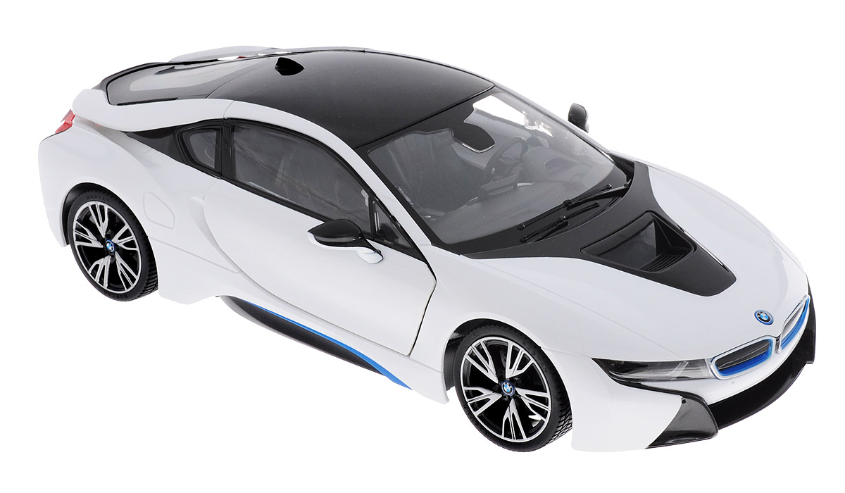 Rastar Радиоуправляемая модель BMW i8 цвет белый черный масштаб 1:14 7101071010 Rastar Радиоуправляемая модель BMW i8 цвет белый черный масштаб 1:14 7101071010Радиоуправляемая модель Rastar BMW i8 станет отличным подарком любому мальчику! Все дети хотят иметь в наборе своих игрушек ослепительные, невероятные и крутые автомобили на радиоуправлении. Тем более, если это автомобиль известной марки с проработкой всех деталей, удивляющий приятным качеством и видом. Одной из таких моделей является автомобиль на радиоуправлении Rastar BMW i8. Это точная копия настоящего авто в масштабе 1:14. Авто обладает неповторимым провокационным стилем и спортивным характером. Потрясающая маневренность, динамика и покладистость - отличительные качества этой модели. Машина может осуществлять движение вперед, назад, вправо и влево, при движении назад у нее загораются стоп-сигналы, при движении вперед - фары. Колеса игрушки прорезинены и обеспечивают плавный ход, машинка не портит напольное покрытие. Пульт управления работает на частоте 27 MHz. Радиоуправляемые игрушки способствуют развитию координации движений, моторики и ловкости, а также...