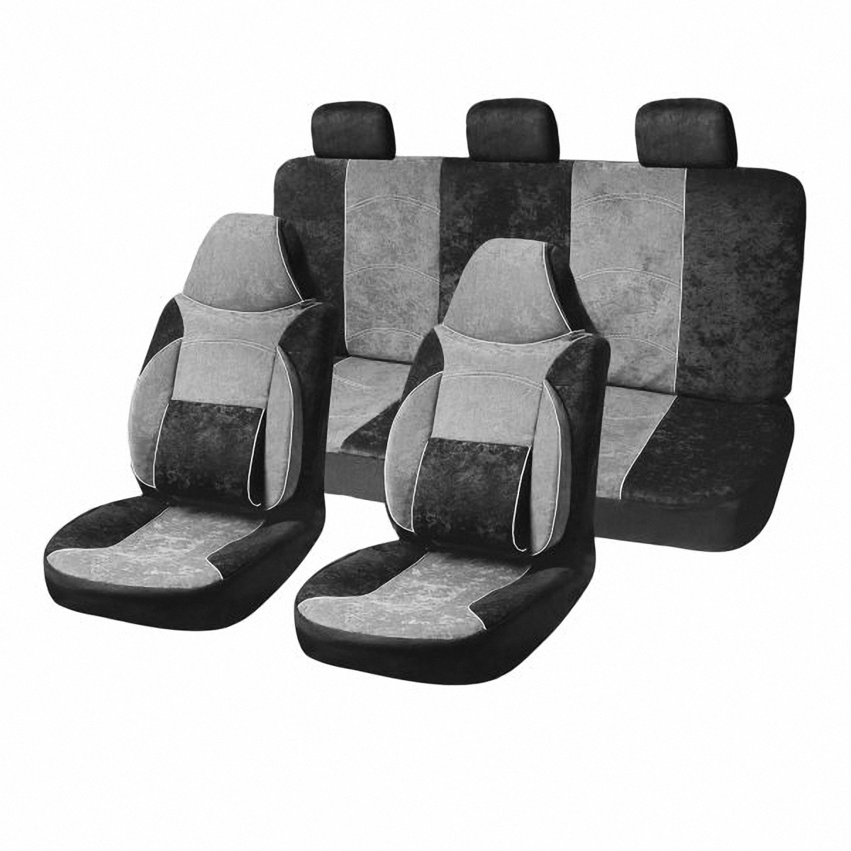 Чехлы автомобильные Skyway. S01301033S01301033 Чехлы автомобильные Skyway. S01301033S01301033Комплект классических универсальных автомобильных чехлов Skyway S01301033 изготовлен из велюра. Чехлы защитят обивку сидений от вытирания и выцветания. Благодаря структуре ткани, обеспечивается улучшенная вентиляция кресел, что позволяет сделать более комфортными долгое пребывание за рулем во время дальней поездки.