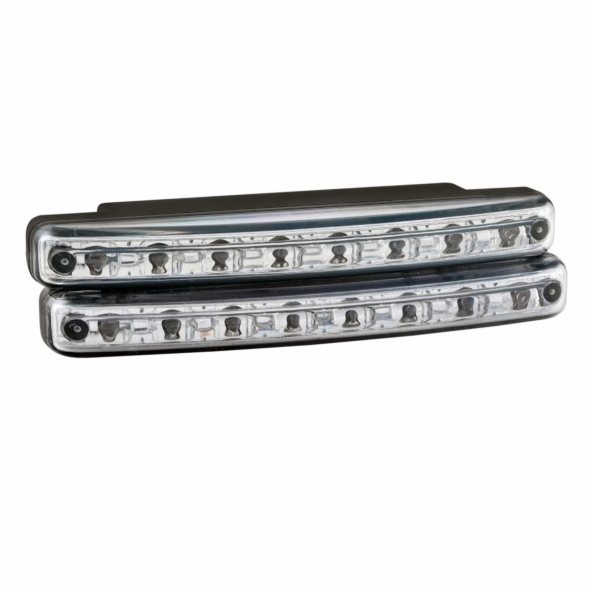 Дневные ходовые огни Skyway, 8 диодов, 3W, 2 штSHDX-008-8 W Дневные ходовые огни Skyway, 8 диодов, 3W, 2 штSHDX-008-8 WСистема дневных ходовых огней высочайшего класса и уровня безопасности, оснащённая светодиодными модулями нового поколения, обладает универсальным дизайном, улучшает внешний вид автомобиля и повышает безопасность вождения в дневное время суток. Особенности: Широкий угол рассеивания. Долгий срок службы. Повышенная яркость. Низкое потребление электроэнергии: 0,5 А при 12 В (2x3 Вт). Питание от сети 12 В. Мощность: 3 W. Высокая устойчивость к вибрации.
