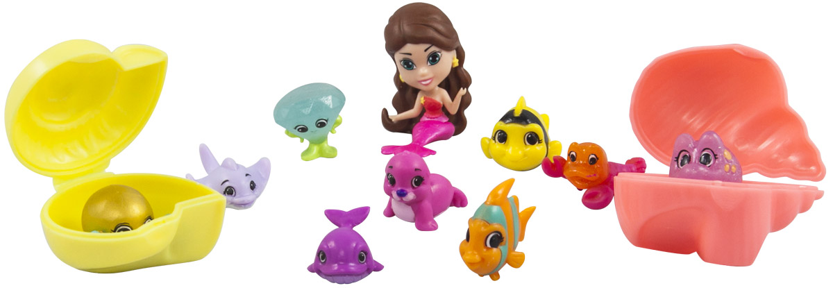 Splashlings Набор фигурок Русалка и друзья297597 Splashlings Набор фигурок Русалка и друзья297597Набор фигурок Splashlings Русалка - это замечательные фигурки обитателей подводного мира. Набор включает в себя: русалочку, 9 питомцев и 2 ракушки. Фигурки выглядят очень ярко и эффектно, у русалочки подвижен хвост. Такие фигурки станут не только интересными предметами для коллекционирования, но и увлекательными игрушками для девочек! Уважаемые клиенты! Обращаем ваше внимание на то, что состав набора может меняться. Поставка осуществляется в зависимости от наличия на складе.
