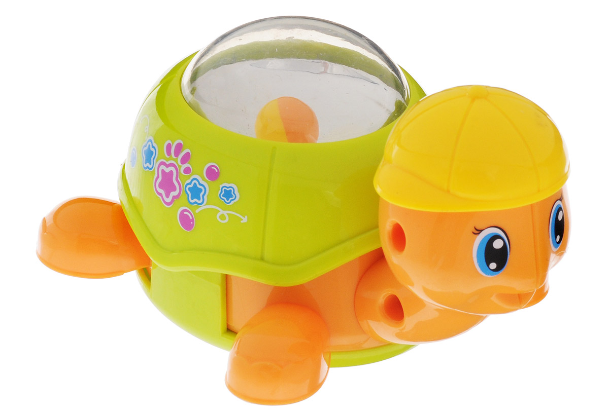 Huile Toys Заводная машинка-зверюшка Черепашка цвет светло-зеленый559_зеленый Huile Toys Заводная машинка-зверюшка Черепашка цвет светло-зеленый559_зеленыйЗаводная машинка-зверюшка Huile Toys Черепашка привлечет внимание вашего малыша и не позволит ему скучать! Выполненная из безопасного пластика с металлическими элементами, игрушка представляет собой забавную черепашку в бейсболке. Для запуска игрушки, придерживая колеса, поверните заводной ключ по часовой стрелке до упора. Установите игрушку на ровную поверхность - она поедет вперед. В панцире черепашки находится прозрачная сфера с движущимся в ней шариком. Игра с заводными игрушками способствует приятному времяпрепровождению, стимулирует ребенка к активным действиям, обучает устанавливать причинно-следственные связи. Игрушка помогает развитию тактильных ощущений и моторики пальчиков, а яркие цвета и забавные формы стимулируют зрение.