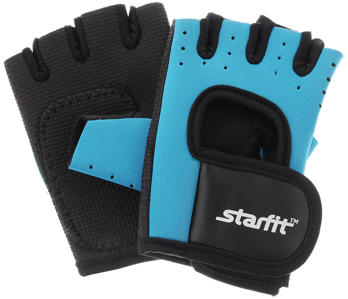 Перчатки для фитнеса Starfit SU-107, цвет: голубой, черный. Размер MУТ-00008325 Перчатки для фитнеса Starfit SU-107, цвет: голубой, черный. Размер MУТ-00008325Перчатки для фитнеса Star Fit SU-107 необходимы для безопасной тренировки со снарядами (грифы, гантели), во время подтягиваний и отжиманий. Они минимизируют риск мозолей и ссадин на ладонях. Перчатки выполнены из нейлона, искусственной кожи, полиэстера и эластана. В рабочей части имеется вставка из тонкого поролона, обеспечивающего комфорт при тренировках. Размер перчатки (без учета большого пальца): 13,7 х 8,7 см.