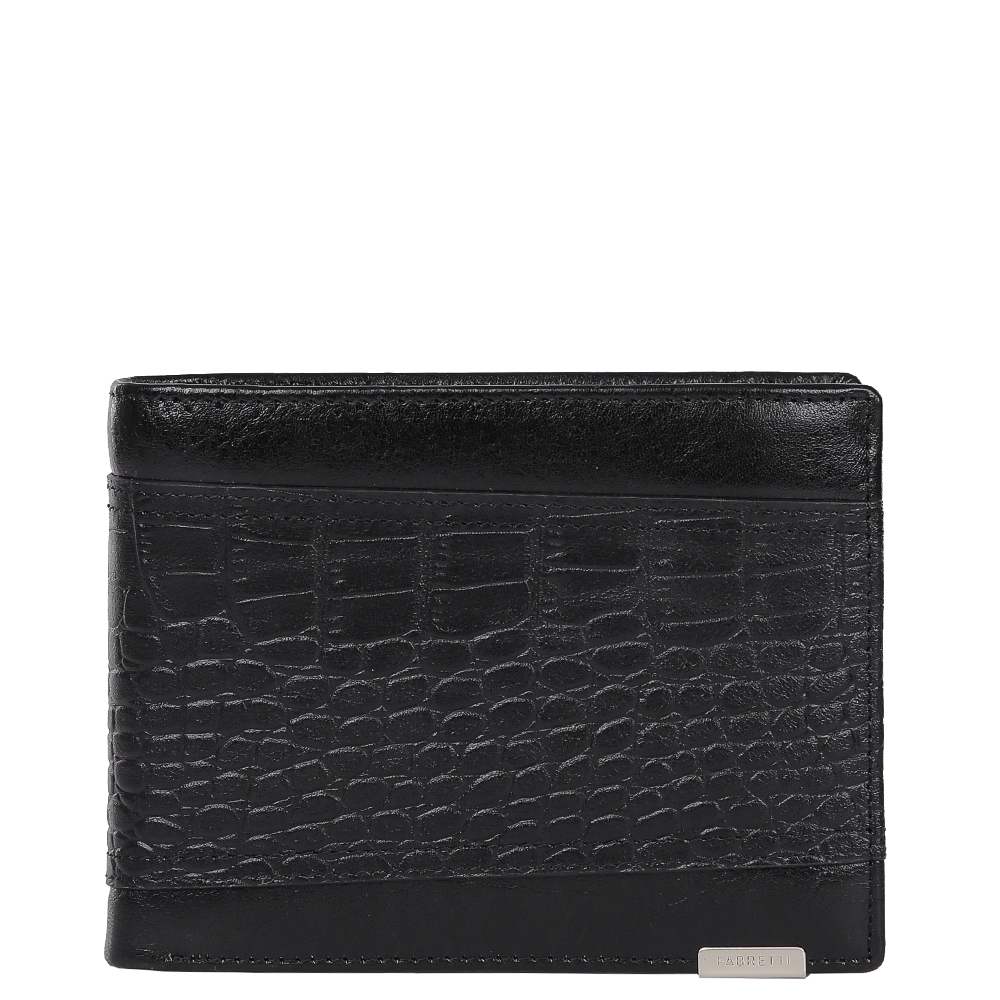 Кошелек мужской Fabretti, цвет: черный. 36011-black36011-black Кошелек мужской Fabretti, цвет: черный. 36011-black36011-blackЭлегантный мужской кошелек от итальянского бренда Fabretti выполнен из натуральной кожи с дизайнерским тиснением под рептилию. Внутри модели имеется три отделения для купюр, одно из которых закрывается на молнию. Вы с легкостью сможете расположить 8 дисконтных и кредитных карточек, любимую фотографию, а также всю мелочь с помощью удобного кармана. Кошелек закрывается на прочную застежку.