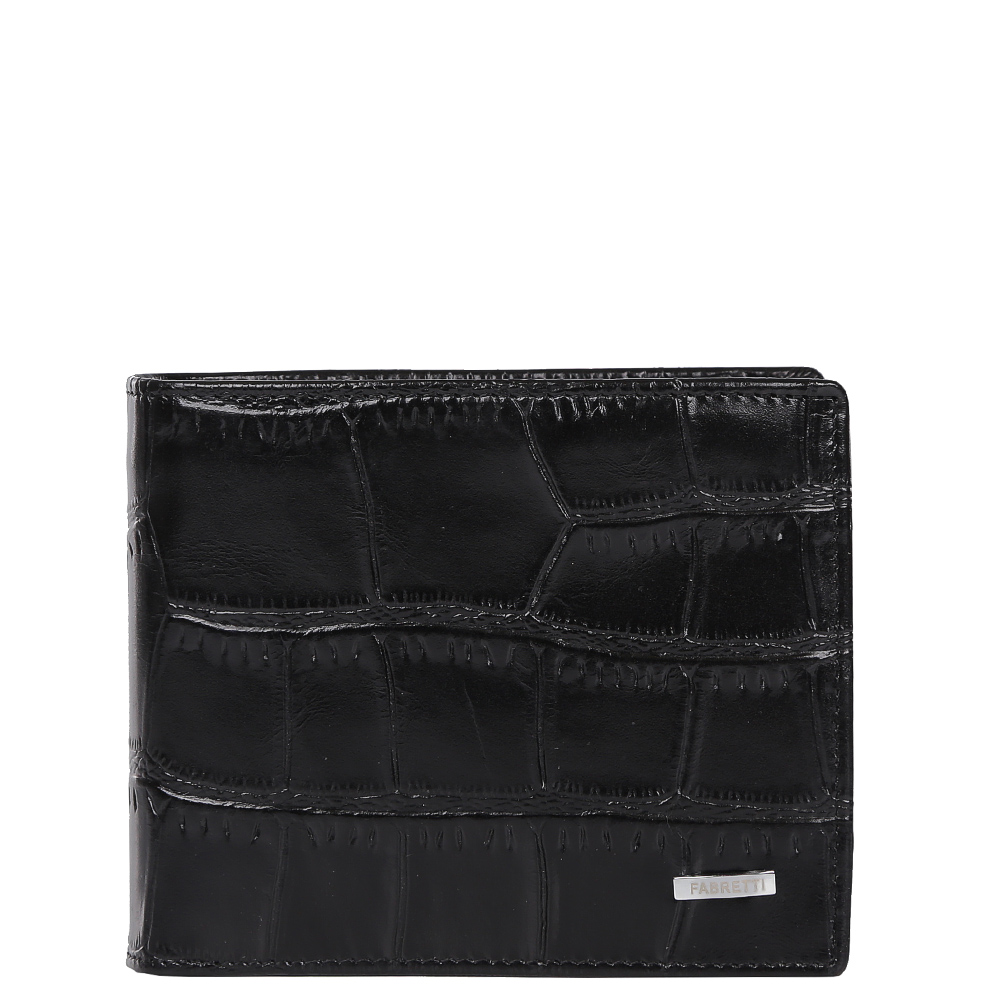 Кошелек мужской Fabretti, цвет: черный. 37007-black cocco37007-black cocco Кошелек мужской Fabretti, цвет: черный. 37007-black cocco37007-black coccoКлассический мужской кошелек от итальянского бренда Fabretti выполнен из натуральной кожи с элегантным тиснением под рептилию. Насыщенный черный цвет и фурнитура, выполненная в серебряном цвете, превратили аксессуар в модное изделие, которое подчеркнет ваше уникальное чувство стиля. Внутри модели имеется 1 отделение для купюр. Вы с легкостью сможете расположить 6 дисконтных и кредитных карточек, а также всю мелочь с помощью удобного кармана.