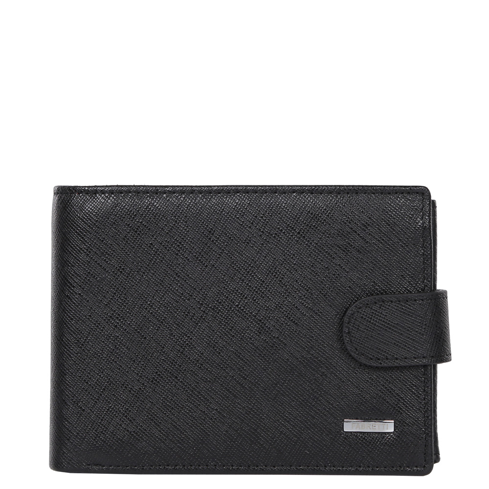 Кошелек мужской Fabretti, цвет: черный. 37022-black saf37022-black saf Кошелек мужской Fabretti, цвет: черный. 37022-black saf37022-black safСтильный мужской кошелек от итальянского бренда Fabretti выполнен из натуральной кожи с изысканным тиснением сафьяно. Классический черный цвет и фурнитура, выполненная в серебряном цвете, превратили аксессуар в модное и яркое изделие, которое подчеркнет ваше уникальное чувство стиля. Внутри имеется три отделения для купюр, одно из которых закрывается на молнию. Вы с легкостью сможете расположить 6 дисконтных и кредитных карточек, а также всю мелочь с помощью удобного внутреннего кармана. Кошелек закрывается на прочную застежку.