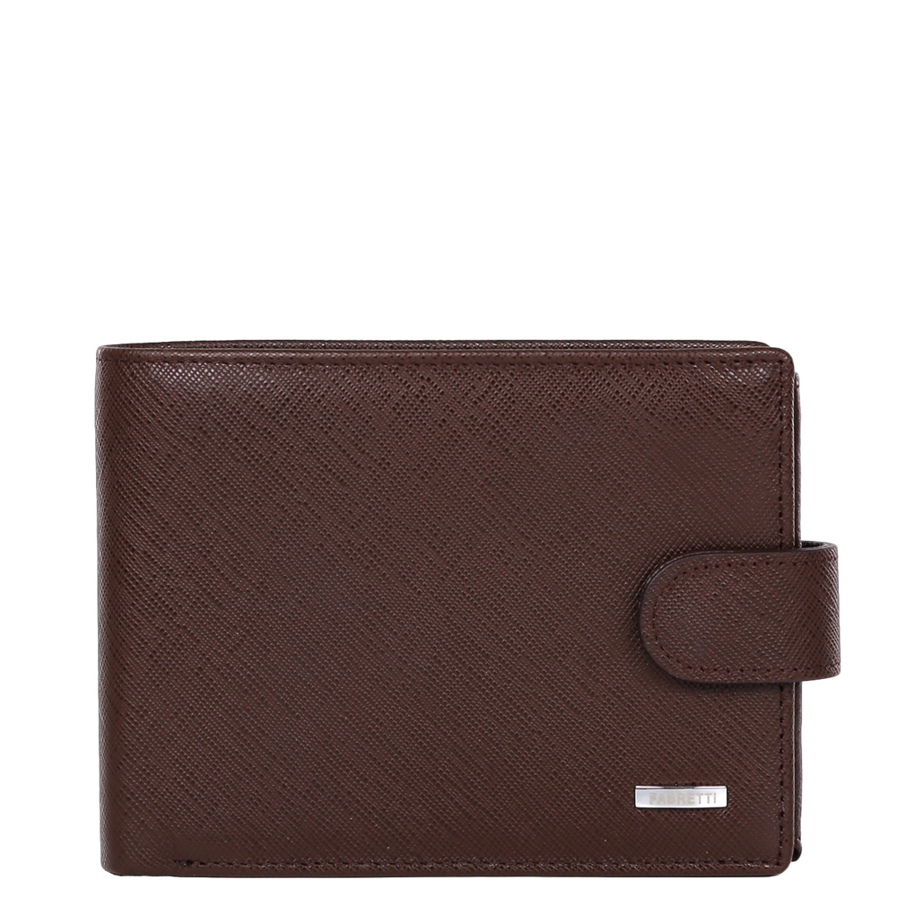 Кошелек мужской Fabretti, цвет: коричневый. 3702237022-brown saf Кошелек мужской Fabretti, цвет: коричневый. 3702237022-brown safСтильный мужской кошелек от итальянского бренда Fabretti выполнен из натуральной сафьяновой кожи. Фурнитура выполнена в серебряном цвете. Внутри имеется три отделения для купюр, одно из которых закрывается на молнию. Вы с легкостью сможете расположить 6 дисконтных и кредитных карточек, а также всю мелочь с помощью удобного внутреннего кармана. Кошелек закрывается на прочную застежку.