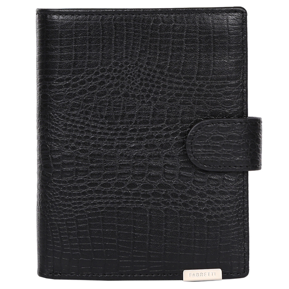 Кошелек мужской Fabretti, цвет: черный. 47503-black cocco47503-black cocco Кошелек мужской Fabretti, цвет: черный. 47503-black cocco47503-black coccoЭлегантный мужской кошелек от итальянского бренда Fabretti выполнен из натуральной кожи с ярким тиснением под рептилию. Насыщенный черный цвет и фурнитура, выполненная в серебряном цвете, превратили аксессуар в модное изделие, которое подчеркнет ваше уникальное чувство стиля. Внутри модели находится 1 отделение для купюр. Вы с легкостью сможете расположить 5 дисконтных и кредитных карточек, а также всю мелочь с помощью удобного кармана. Кошелек закрывается на прочную застежку.