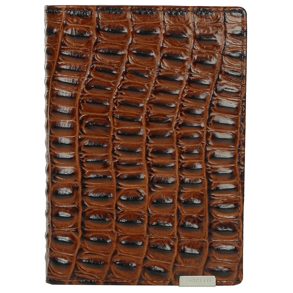 Обложка для документов мужская Fabretti, цвет: коричневый. 54019-brown cocco54019-brown cocco Обложка для документов мужская Fabretti, цвет: коричневый. 54019-brown cocco54019-brown coccoМужская обложка для документов от итальянского бренда Fabretti выполнена из натуральной кожи с модной и изысканной отделкой под рептилию. Внутри находятся вкладыши для документов, 6 отделений для кредитных и дисконтных карт, отделение для паспорта.