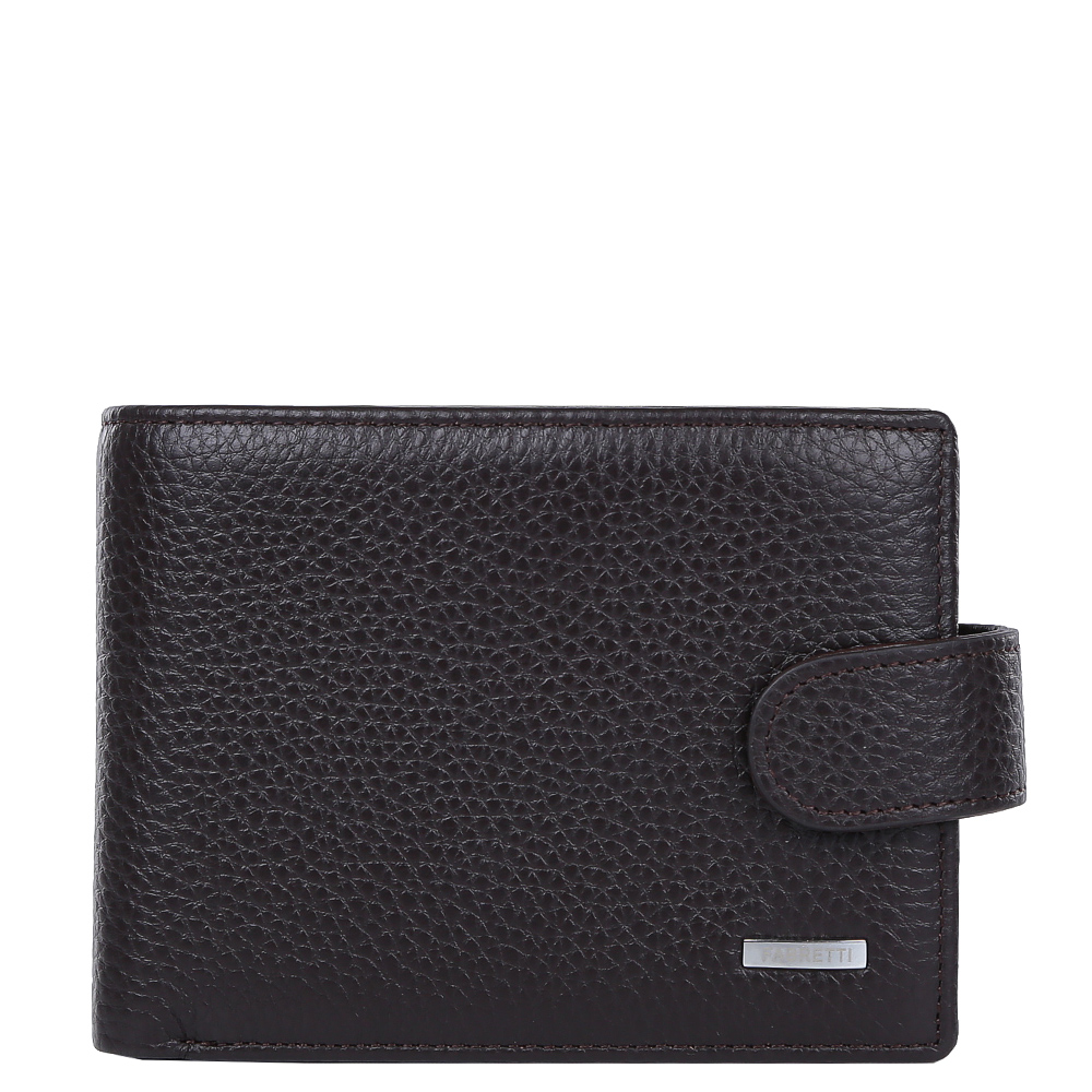 Кошелек мужской Fabretti, цвет: коричневый. 34511/1-brown34511/1-brown Кошелек мужской Fabretti, цвет: коричневый. 34511/1-brown34511/1-brownКлассический мужской кошелек от итальянского бренда Fabretti выполнен из натуральной коши с мягкой и пористой фактурой. Уникальный темно-коричневый цвет и фурнитура, выполненная в серебряном цвете, превратили аксессуар в модное изделие, которое подчеркнет ваше уникальное чувство стиля. Внутри имеется 3 отделения для купюр, одно из которых закрывается на прочную молнию. Вы с легкостью сможете расположить 11 дисконтных и кредитных карточек, а также всю мелочь с помощью удобного кармана. Кошелек закрывается на прочную застежку.