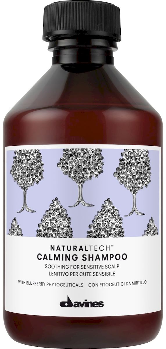 Davines Успокаивающий шампунь для чувствительной кожи головы New Natural Tech Calming Shampoo, 250 мл71177 Davines Успокаивающий шампунь для чувствительной кожи головы New Natural Tech Calming Shampoo, 250 мл71177Успокаивающий шампунь поможет раздраженной или чувствительной коже головы. Вытяжка из черники обладает ярко выраженным противовоспалительным действием и содержит целый ряд витаминов и аминокислот, которые помогают бороться с себореей и псориазом и эффективно укрепляют волосы. Эфирное масло пачули мягко успокаивает раздраженную кожу головы. рH 5,5.