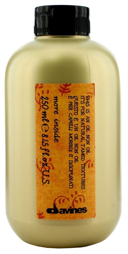 Davines Масло без масла для естественных послушных укладок More Inside Oil Non Oil, 250 мл87011 Davines Масло без масла для естественных послушных укладок More Inside Oil Non Oil, 250 мл87011Уникальное средство из линейки стайлинговых средств от Davines. Активно и глубоко питает и увлажняет волосы, защищая их от термических стайлинговых средств. Волосы приобретают эффект супер-эластичности. Формирует локоны, удерживая их постоянную форму. Подчеркивает текстуру волос. Не склеивает и не утяжеляет волосы. Волосы становятся послушными, укладка проходит легче и приятнее.