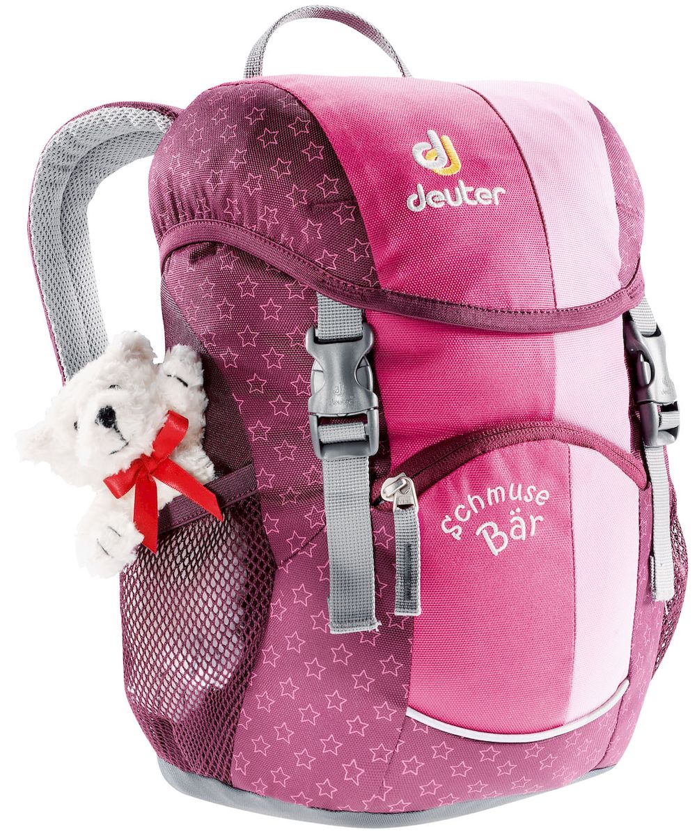 Рюкзак городской Deuter Schmusebar Pink, цвет: розовый, 8 л. 3600336003_5040 Рюкзак городской Deuter Schmusebar Pink, цвет: розовый, 8 л. 3600336003_5040Детские рюкзаки Deuter - это настоящие хиты для детского сада, школы или походных приключений. Новые оригинальные вышивки, цветные набивные рисунки - есть от чего загореться глазам любого ребенка! Рюкзак Deuter Schmusebar рассчитан на детей от 3 лет, плюшевый мишка прилагается. -удобная мягкая спинка -новые S-образные плечевые лямки с мягкими краями -нагрудный ремень -два боковых сетчатых кармана -именная бирка внутри -отражатель 3М спереди и большой отражатель на переднем кармане для повышения безопасности -удобные для детей застежки Материал: Super-Polytex.