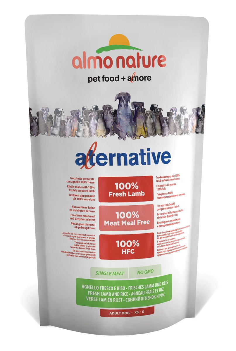 Корм сухой Almo Nature Alternative для собак карликовых и мелких пород, с ягненком и рисом, 750 г10757 Корм сухой Almo Nature Alternative для собак карликовых и мелких пород, с ягненком и рисом, 750 г10757Полнорационный корм Almo Nature Alternative рекомендован для собак карликовых и мелких пород. Монобелковый корм не содержит мясной муки и дегидрированного мяса. Рекомендован к употреблению собакам с чувствительным пищеварением. Не содержит глютена, ГМО, химических консервантов, красителей и усилителей вкуса. Состав: свежий ягненок - 50%, рис - 45%, дрожжи, свекольный жом, картофельный протеин, жир животного происхождения, минералы, гидролизированный белок ягненка, цельные семена льна, лососевый жир, маннанолигосахариды 0,1%, инулин из цикория - источник FOS (фруктоолигосахариды) - 0,1%. Витамины и микроэлементы: витамин A - 22000 IU/кг, витамин D3 - 1400 IU/кг, витамин E - 300 мг/ кг, витамин B1 - 12 мг/кг, витамин B2 - 14 мг/кг, кальций D-пантотенат 20 мг/кг, витамин B6 - 12 мг/ кг, витамин B12 - 0,15 мг/кг, холин хлорид - 3200 мг/кг, ниацин - 25 мг/кг, биотин - 0,5 мг/кг, таурин - 1000 мг/кг, витамин K - 1 мг/кг, фолиевая кислота - 1 мг/кг, L-лизин...