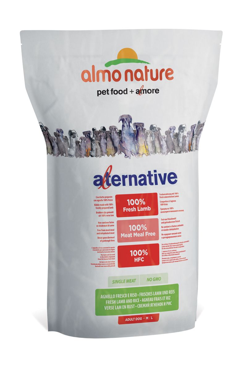Корм сухой Almo Nature Alternative для собак средних и крупных пород, с ягненком и рисом, 3,75 кг10763 Корм сухой Almo Nature Alternative для собак средних и крупных пород, с ягненком и рисом, 3,75 кг10763Полнорационный корм Almo Nature Alternative рекомендован для собак средних и крупных пород. Монобелковый корм не содержит мясной муки и дегидрированного мяса. Рекомендован к употреблению собакам с чувствительным пищеварением. Не содержит глютена, ГМО, химических консервантов, красителей и усилителей вкуса. Состав: свежий ягненок - 50%, рис - 45%, дрожжи, свекольный жом, картофельный протеин, жир животного происхождения, минералы, гидролизированный белок ягненка, цельные семена льна, лососевый жир, маннанолигосахариды - 0,1%, инулин из цикория - источник ФОС (фруктоолигосахариды) - 0,1%. Витамины и микроэлементы: витамин A - 22000 IU/кг, витамин D3 - 1400 IU/кг, витамин E - 300 мг/ кг, витамин B1 - 12 мг/кг, витамин B2 - 14 мг/кг, кальций D-пантотенат - 20 мг/кг, витамин B6 - 12 мг/ кг, витамин B12 - 0,15 мг/кг, холин хлорид - 3200 мг/кг, ниацин - 25 мг/кг, биотин - 0,5 мг/кг, таурин - 1000 мг/кг, витамин K - 1 мг/кг, фолиевая кислота - 1 мг/кг,...