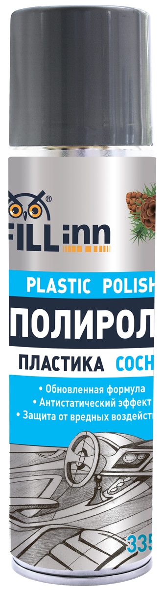 Полироль пластика Fill Inn, аэрозоль, сосна, 335 млFL011 Полироль пластика Fill Inn, аэрозоль, сосна, 335 млFL011Мягко и бережно очищает, придает обновленный вид приборной панели и пластиковым деталям автомобиля. Благодаря наличию смеси натуральных и синтетических восков, восстанавливает глянец пластиковых поверхностей. Создает защитный слой. Предохраняет пластиковые детали от выцветания, царапин и сухости. Обладает антистатическим эффектом, предотвращает оседание пыли на поверхности. Имеет устойчивый приятный аромат. Подходит для использования в быту: для обработки сумок, чемоданов, акриловых и пластиковых покрытий.